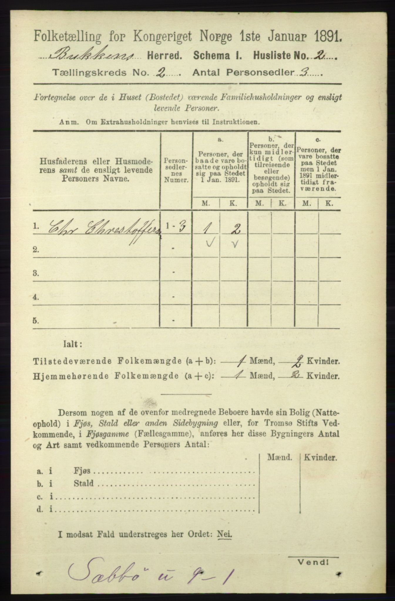 RA, 1891 census for 1145 Bokn, 1891, p. 298