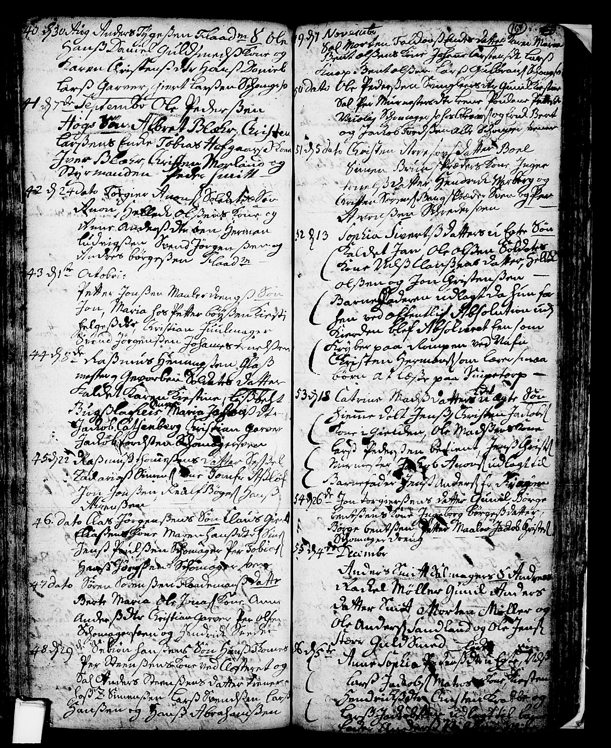 Skien kirkebøker, SAKO/A-302/F/Fa/L0002: Parish register (official) no. 2, 1716-1757, p. 164