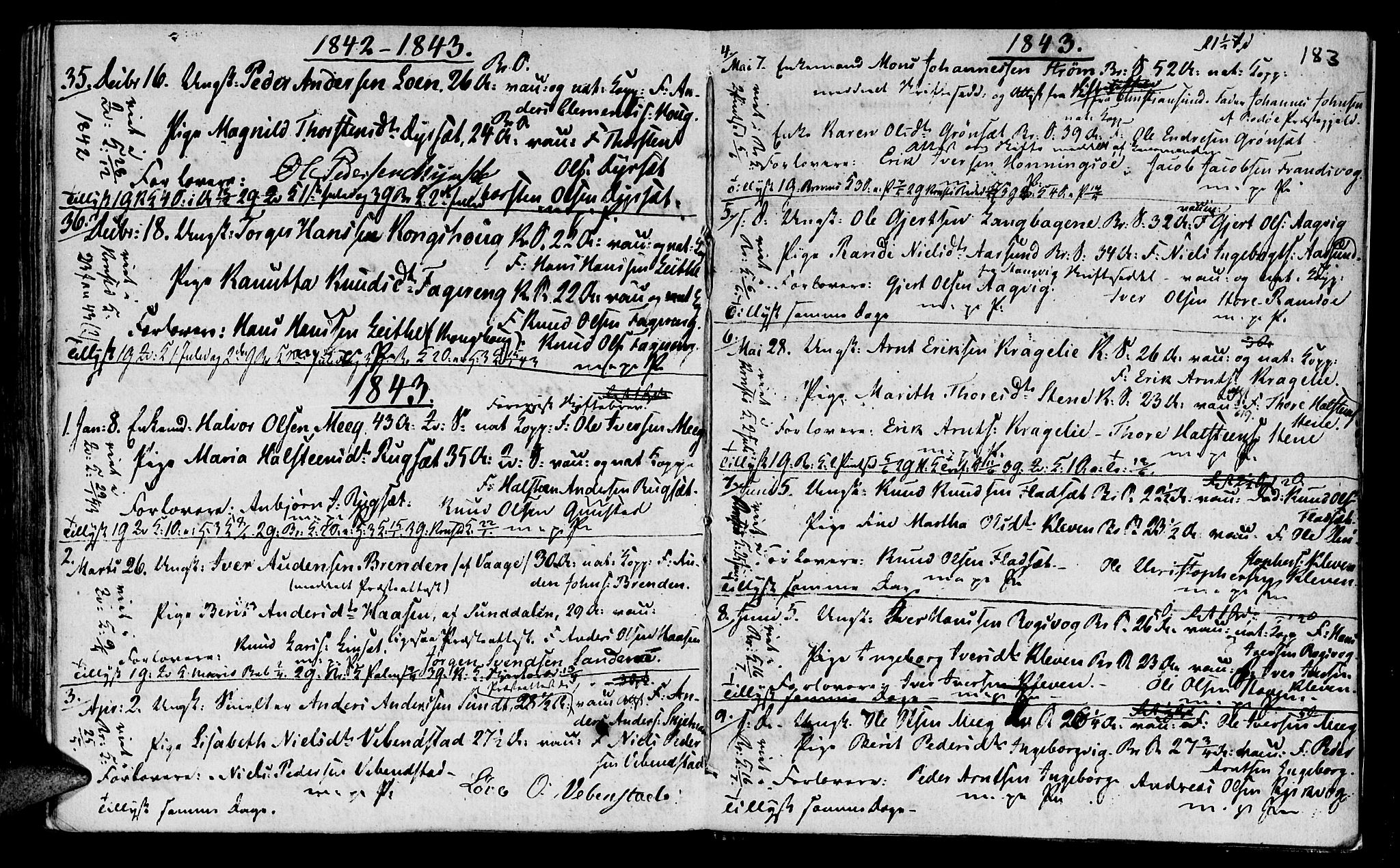 Ministerialprotokoller, klokkerbøker og fødselsregistre - Møre og Romsdal, SAT/A-1454/568/L0795: Parish register (official) no. 568A04, 1802-1845, p. 183