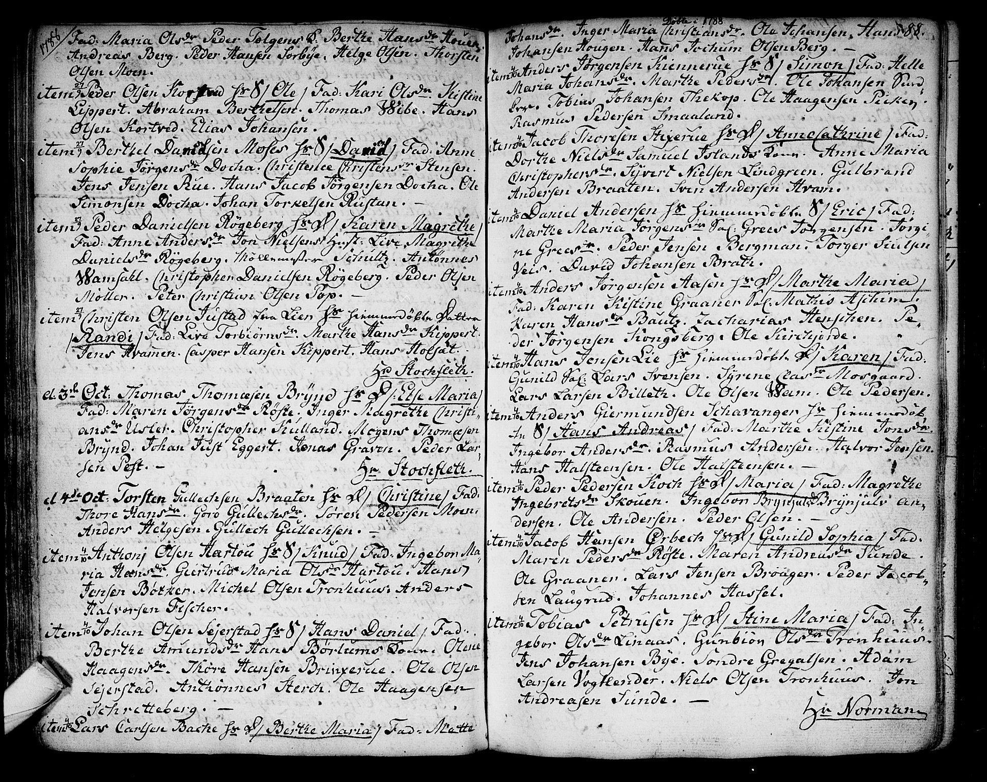 Kongsberg kirkebøker, SAKO/A-22/F/Fa/L0006: Parish register (official) no. I 6, 1783-1797, p. 88