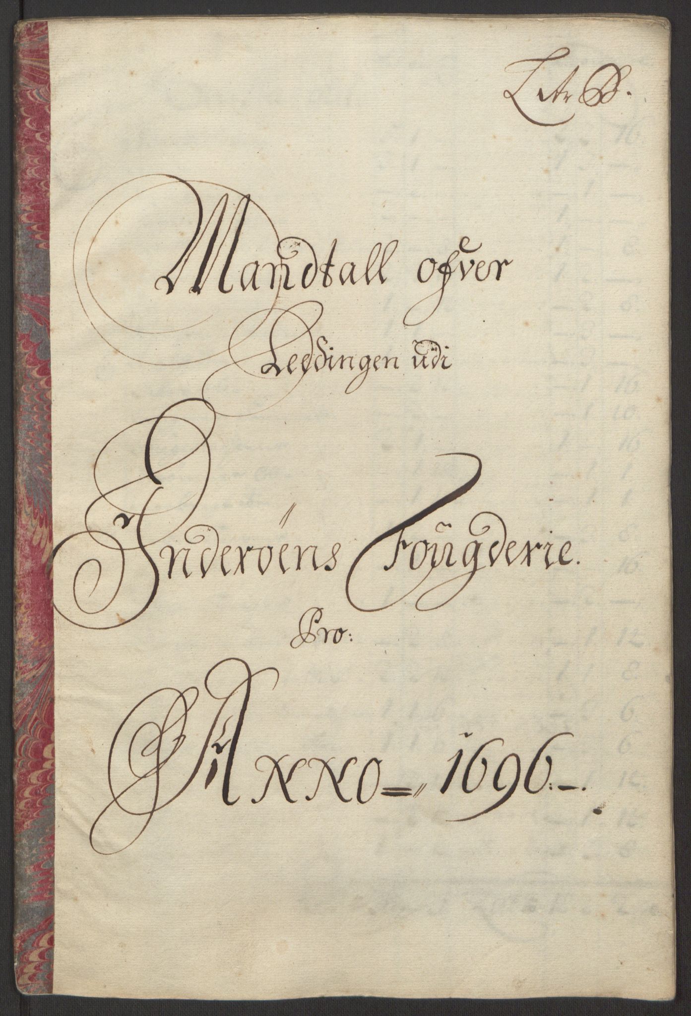 Rentekammeret inntil 1814, Reviderte regnskaper, Fogderegnskap, RA/EA-4092/R63/L4309: Fogderegnskap Inderøy, 1695-1697, p. 134