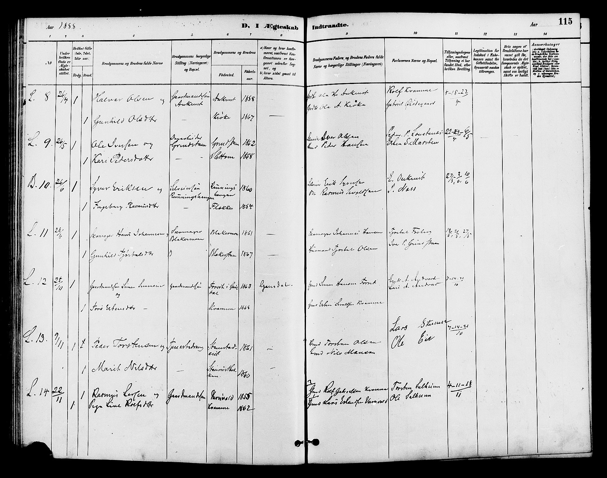 Lom prestekontor, SAH/PREST-070/K/L0008: Parish register (official) no. 8, 1885-1898, p. 115