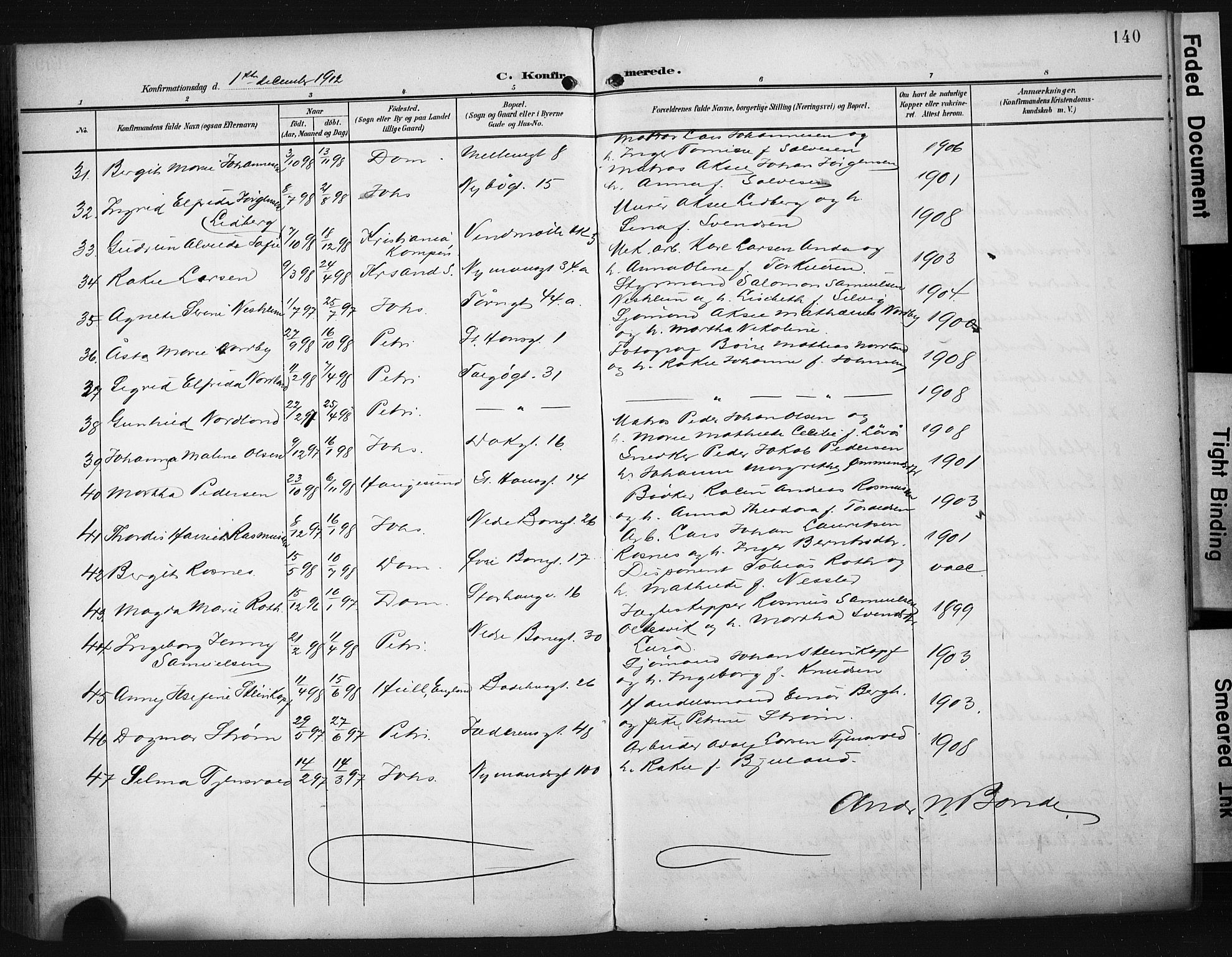 St. Johannes sokneprestkontor, AV/SAST-A-101814/001/30/30BA/L0006: Parish register (official) no. A 6, 1899-1916, p. 140