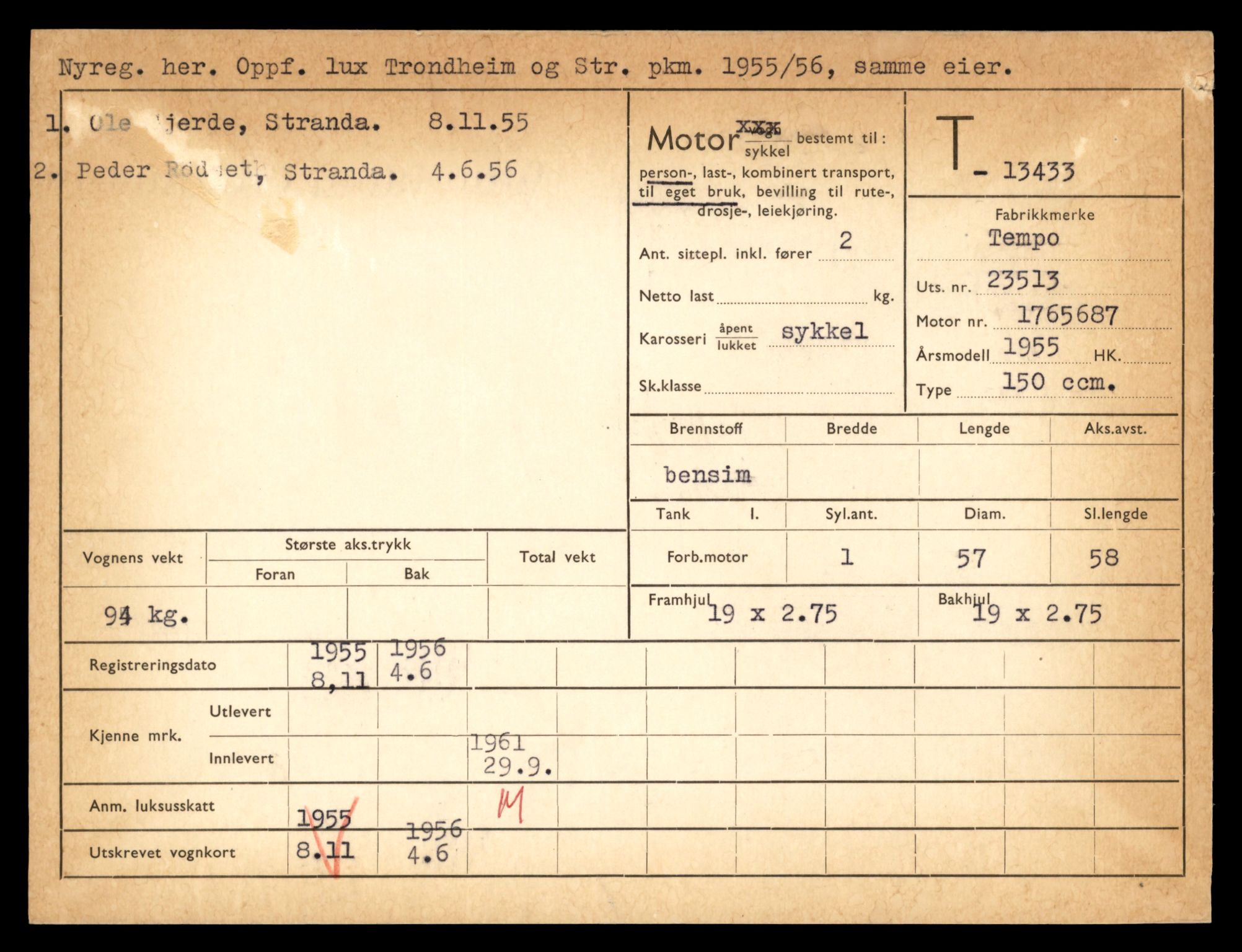Møre og Romsdal vegkontor - Ålesund trafikkstasjon, AV/SAT-A-4099/F/Fe/L0039: Registreringskort for kjøretøy T 13361 - T 13530, 1927-1998, p. 1219