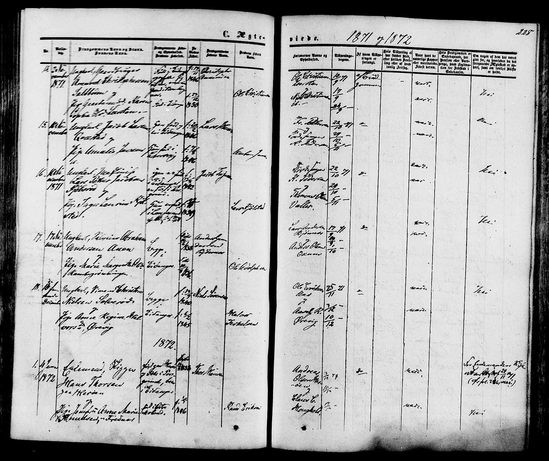 Eidanger kirkebøker, SAKO/A-261/F/Fa/L0010: Parish register (official) no. 10, 1859-1874, p. 228