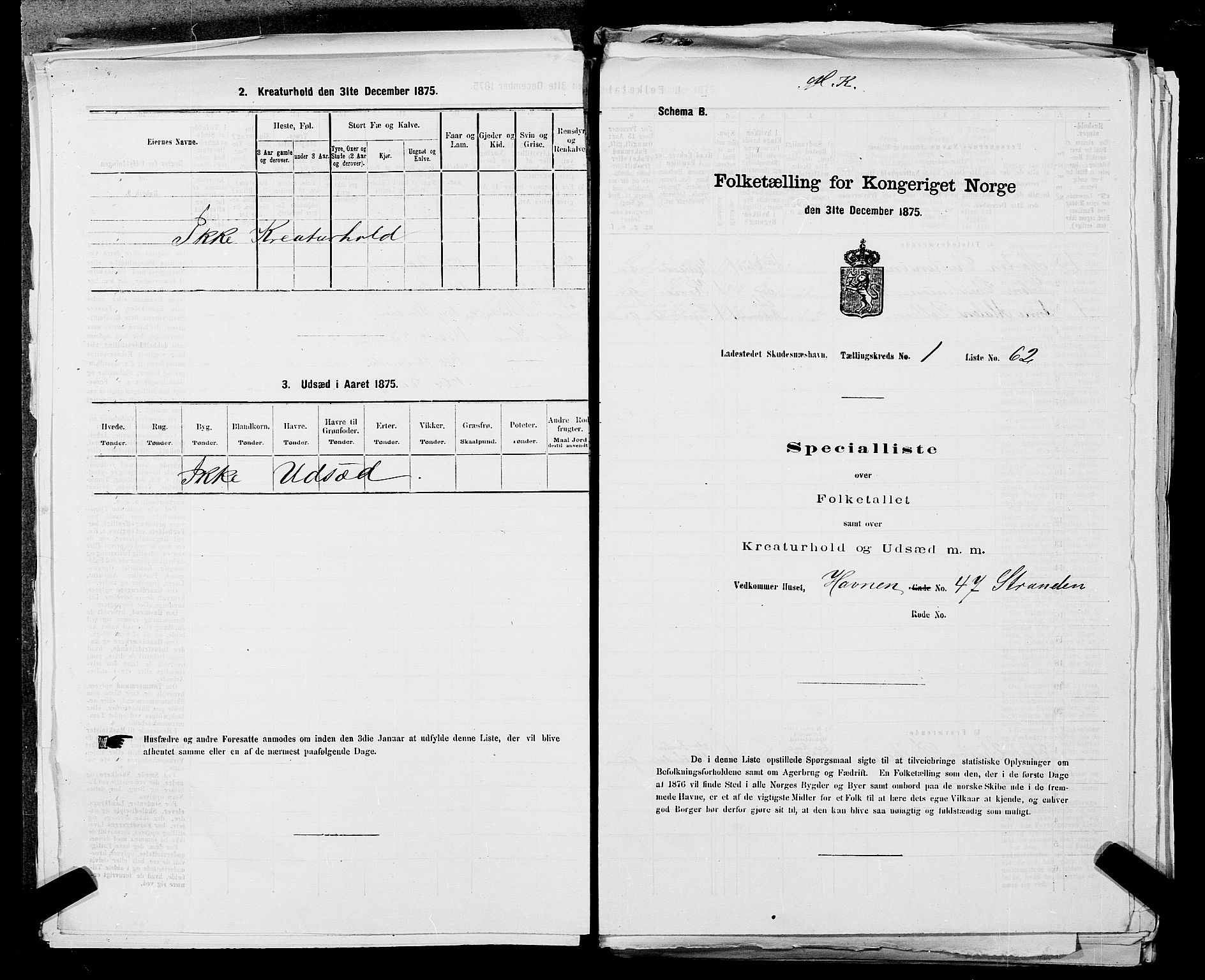 SAST, 1875 census for 1104B Skudenes/Skudeneshavn, 1875, p. 129