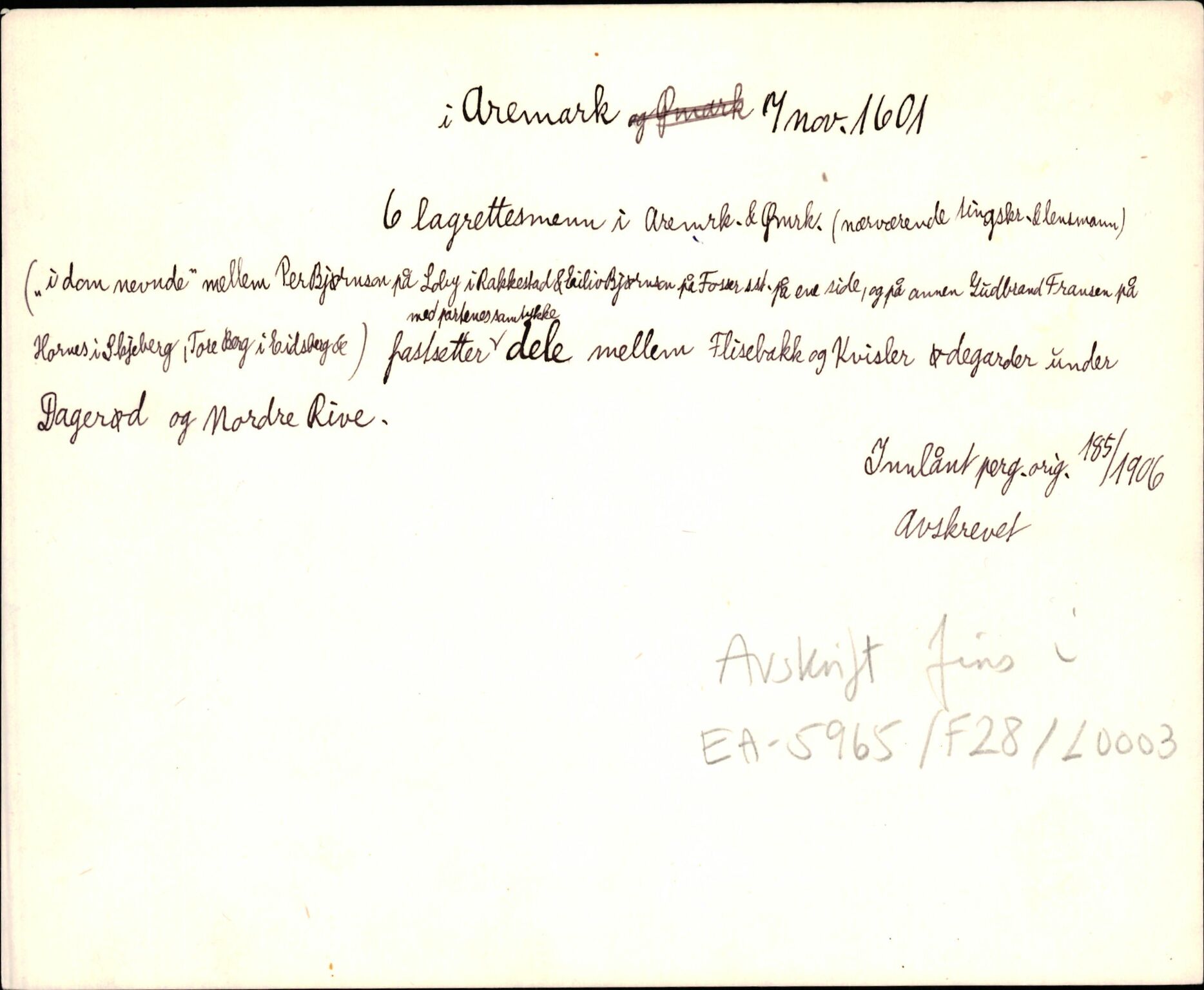 Riksarkivets diplomsamling, AV/RA-EA-5965/F35/F35d/L0002: Innlånte diplomer, seddelregister, 1592-1620, p. 333