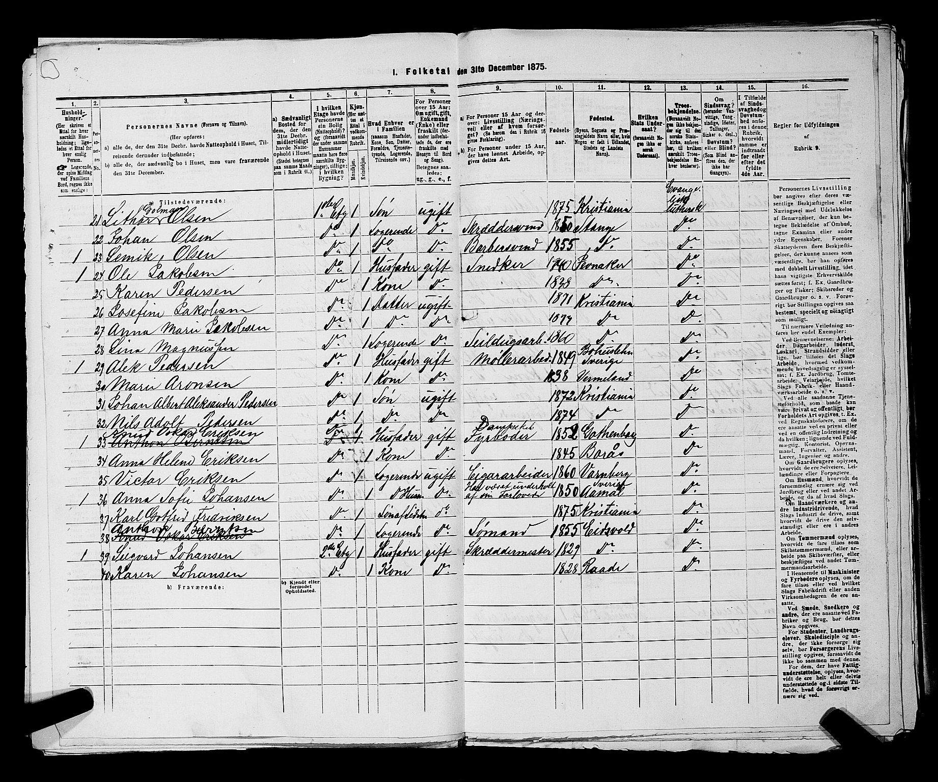 RA, 1875 census for 0301 Kristiania, 1875, p. 7270