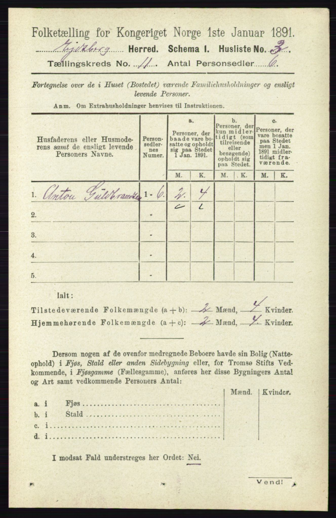 RA, 1891 census for 0125 Eidsberg, 1891, p. 6301