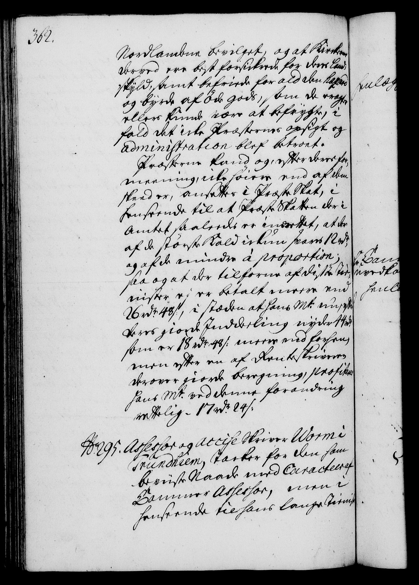 Rentekammeret, Kammerkanselliet, AV/RA-EA-3111/G/Gh/Gha/L0016: Norsk ekstraktmemorialprotokoll (merket RK 53.61), 1734-1735, p. 362