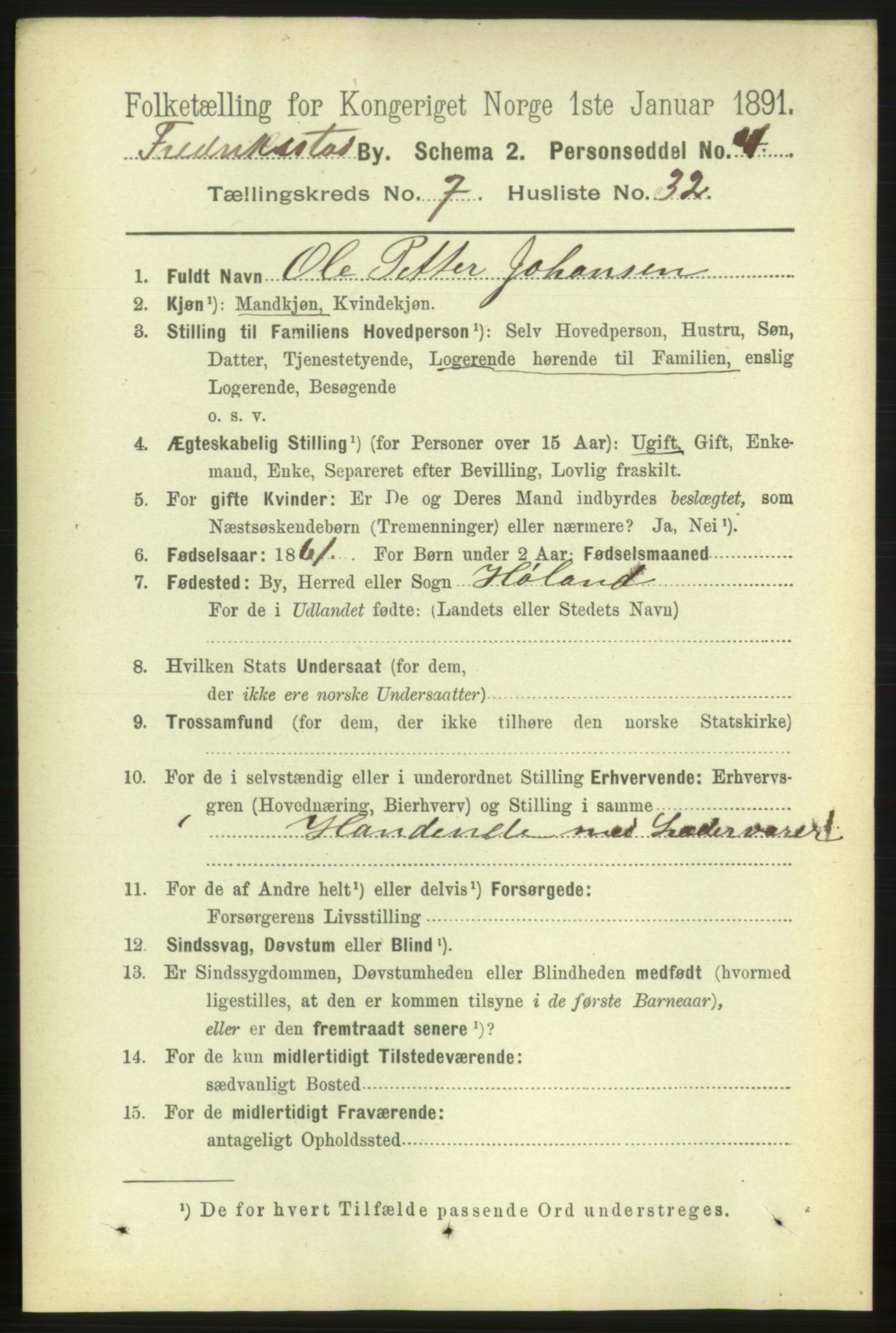 RA, 1891 census for 0103 Fredrikstad, 1891, p. 9025