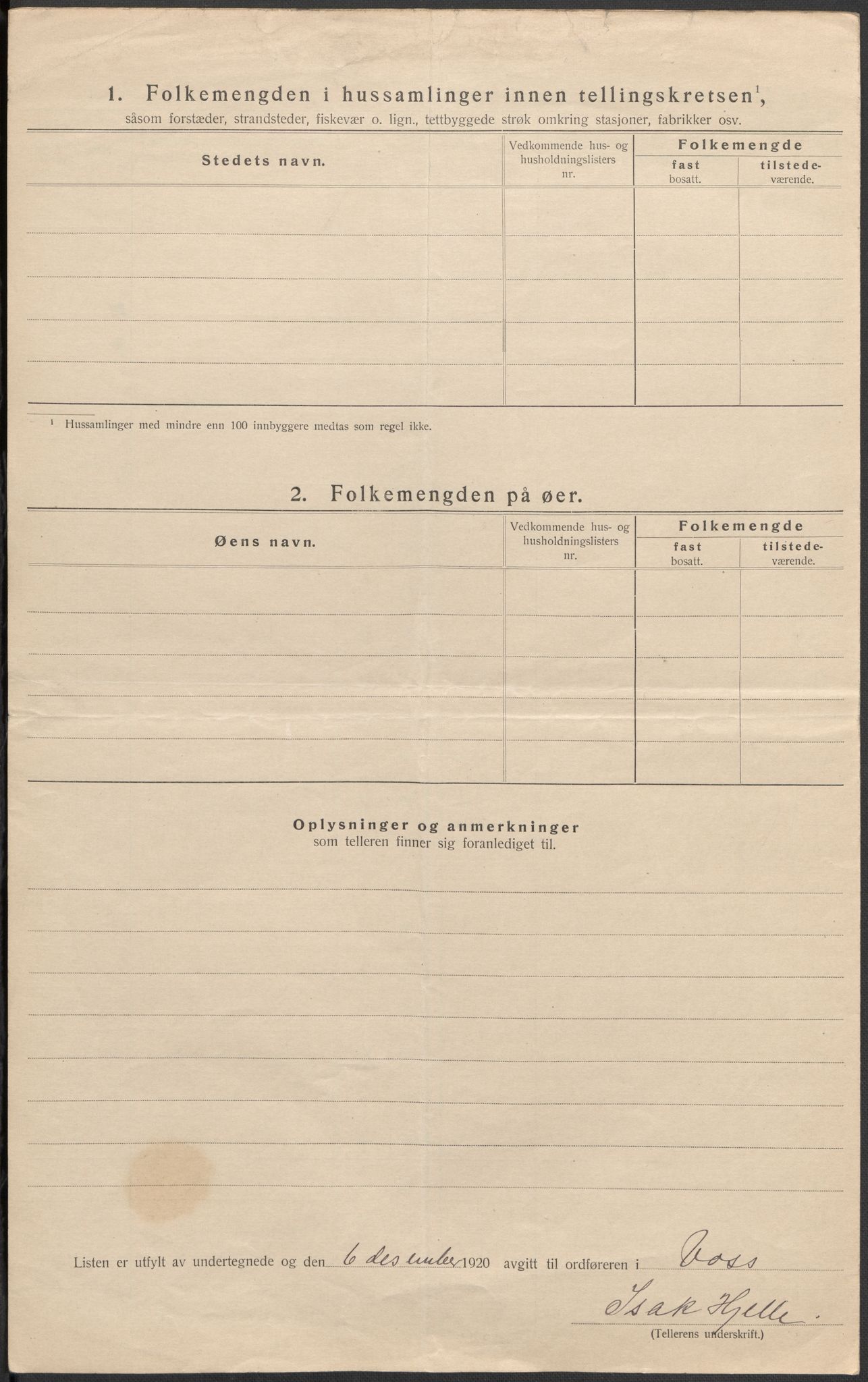 SAB, 1920 census for Voss, 1920, p. 91