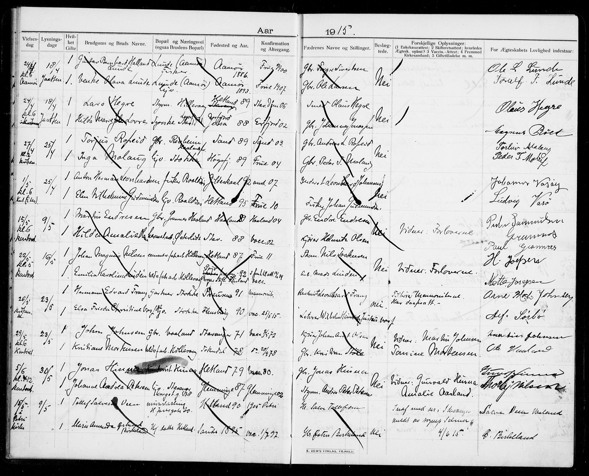 Hetland sokneprestkontor, AV/SAST-A-101826/70/705BA/L0005: Banns register no. 705.BA.5, 1911-1935