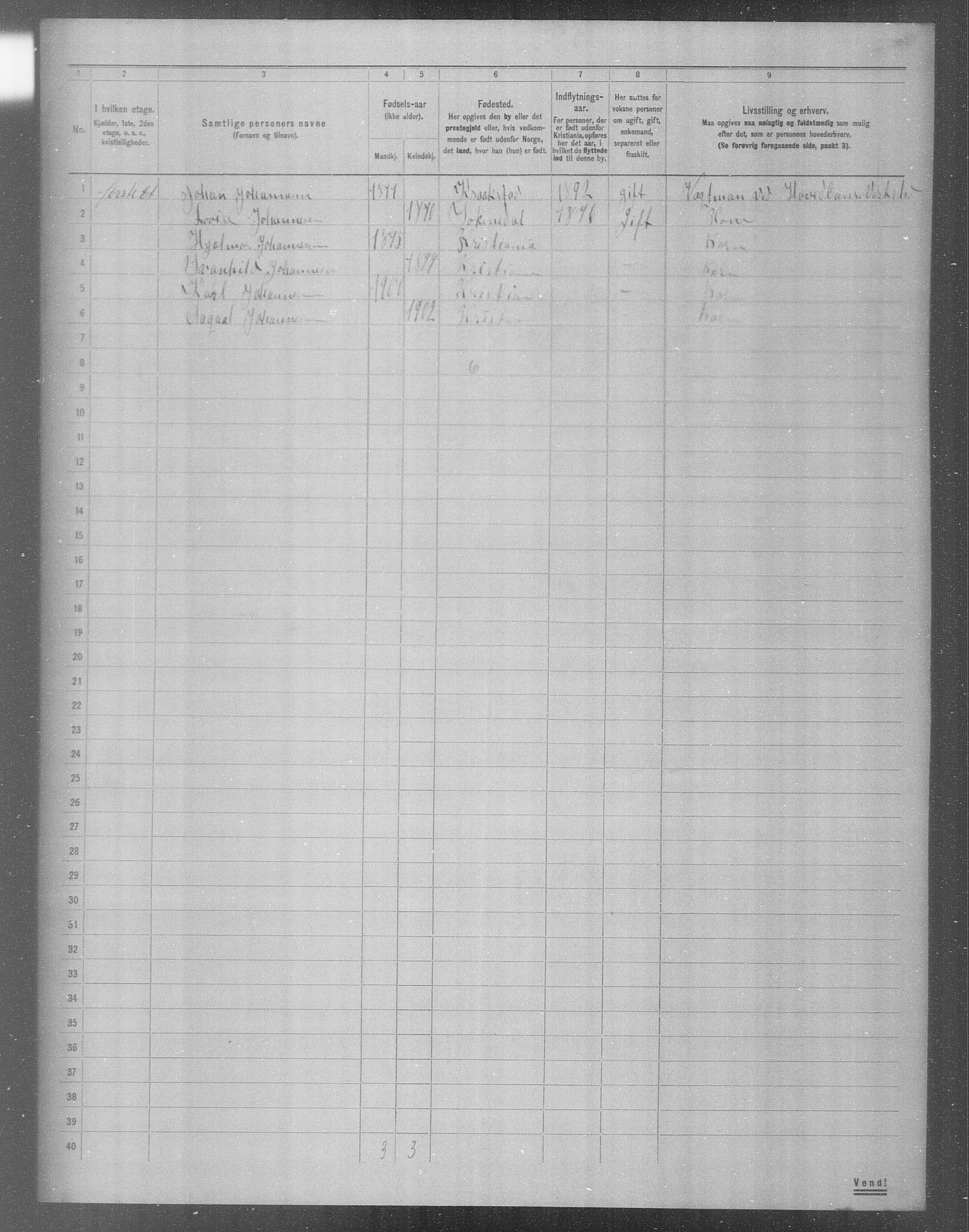 OBA, Municipal Census 1904 for Kristiania, 1904, p. 8452