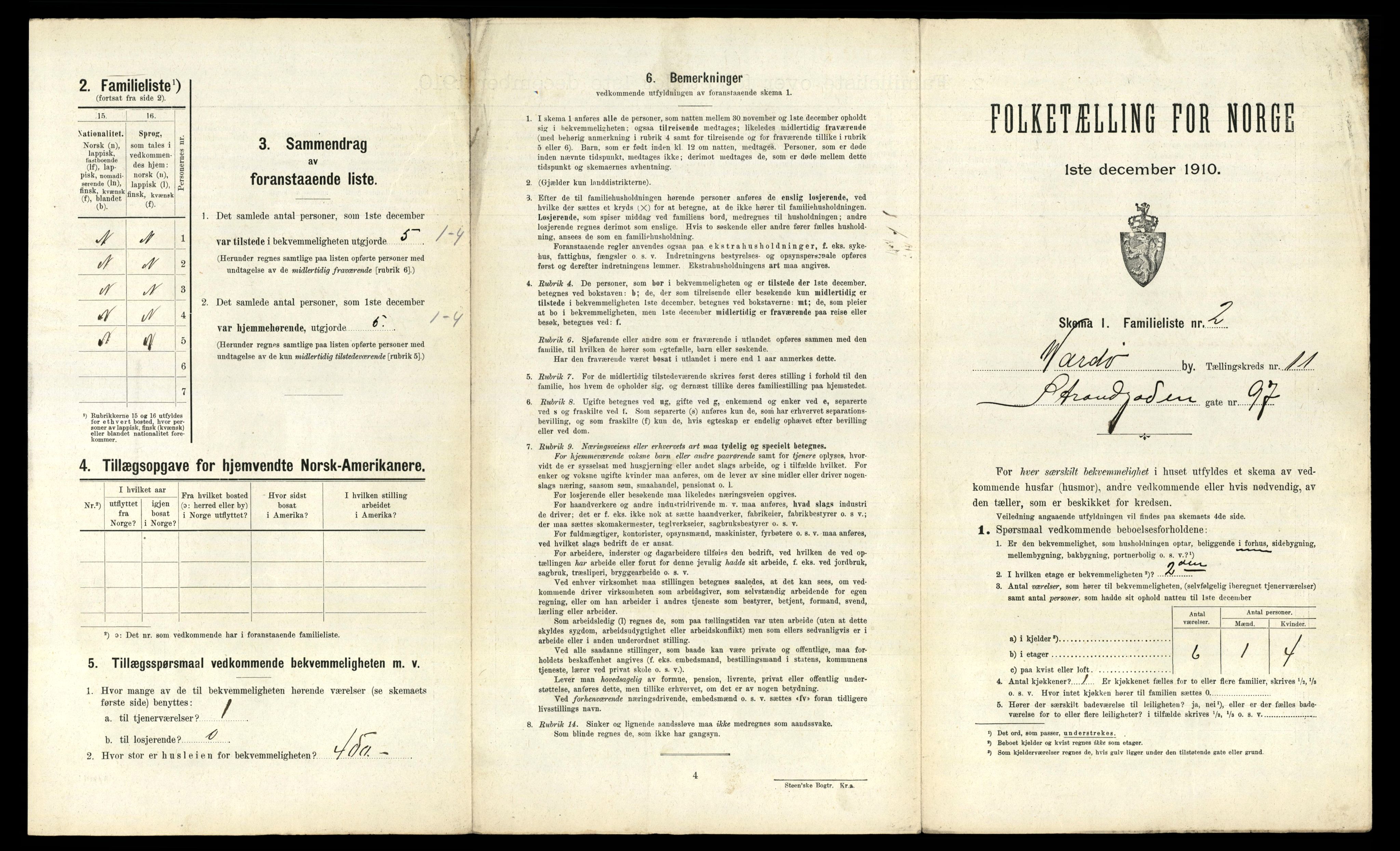 RA, 1910 census for Vardø, 1910, p. 1482