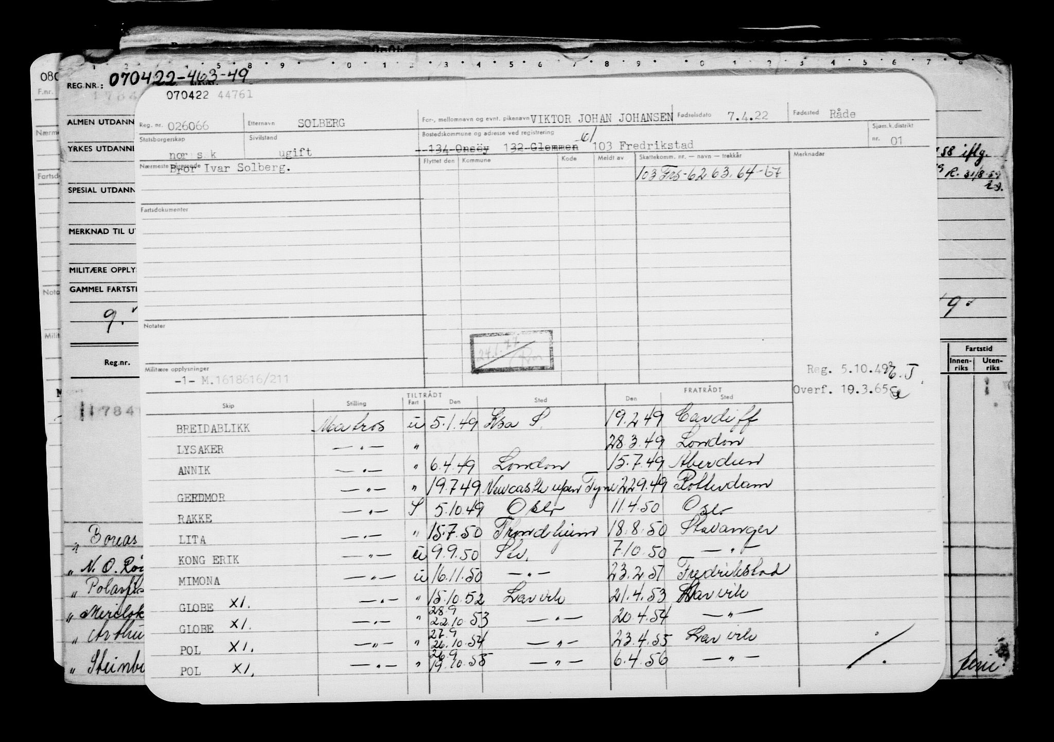 Direktoratet for sjømenn, AV/RA-S-3545/G/Gb/L0205: Hovedkort, 1922, p. 178