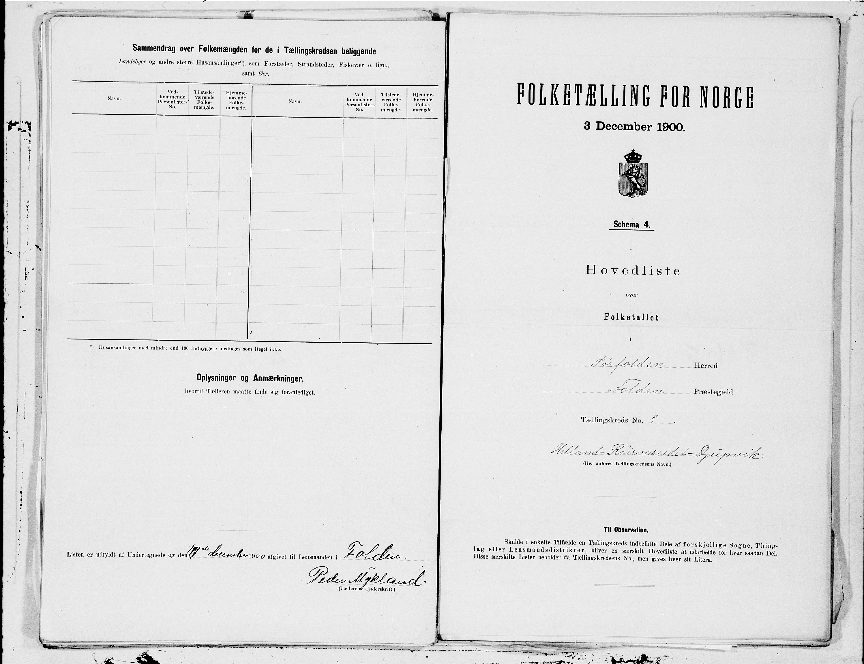 SAT, 1900 census for Sørfold, 1900, p. 16