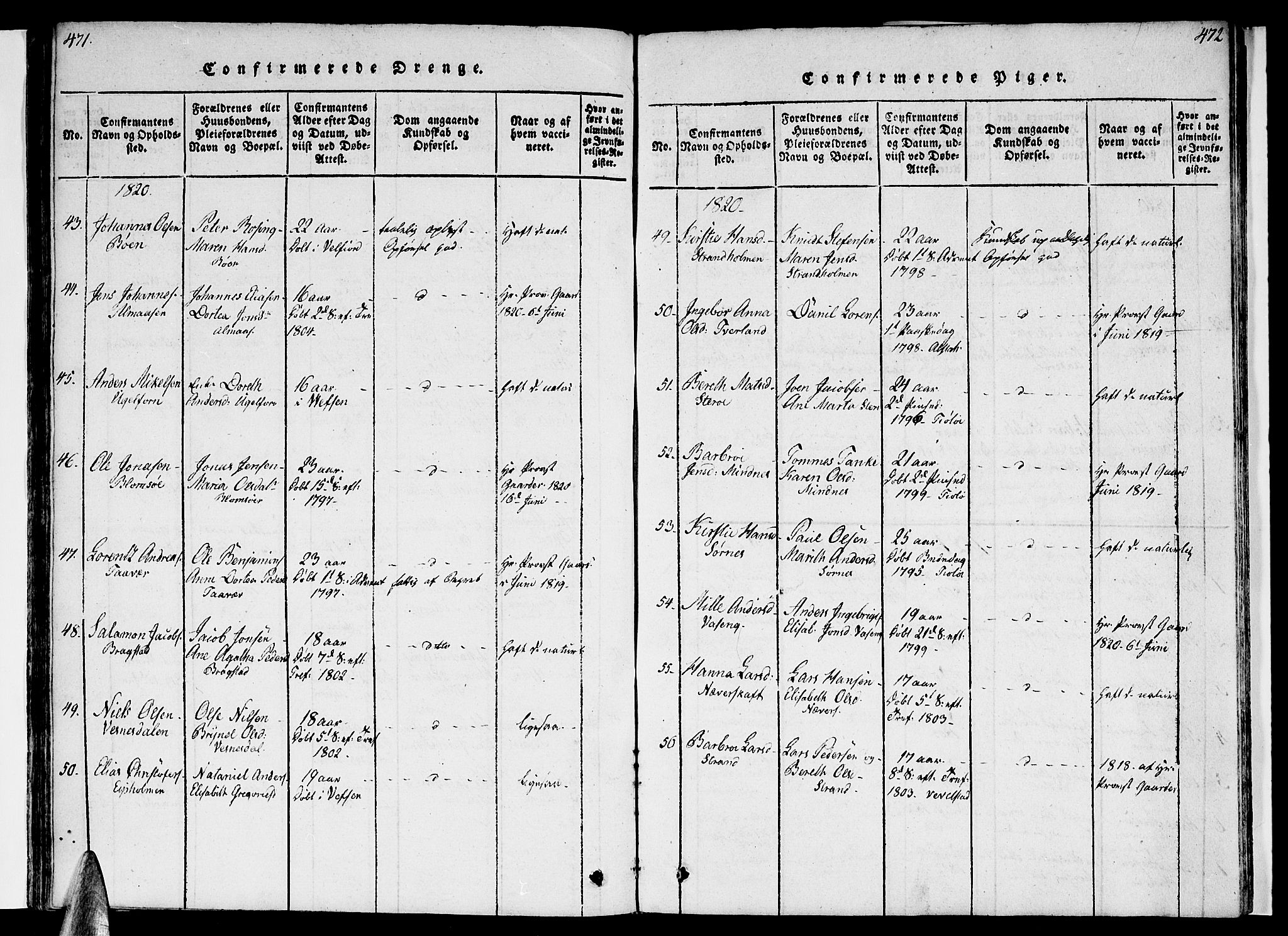 Ministerialprotokoller, klokkerbøker og fødselsregistre - Nordland, SAT/A-1459/830/L0445: Parish register (official) no. 830A09, 1820-1830, p. 471-472