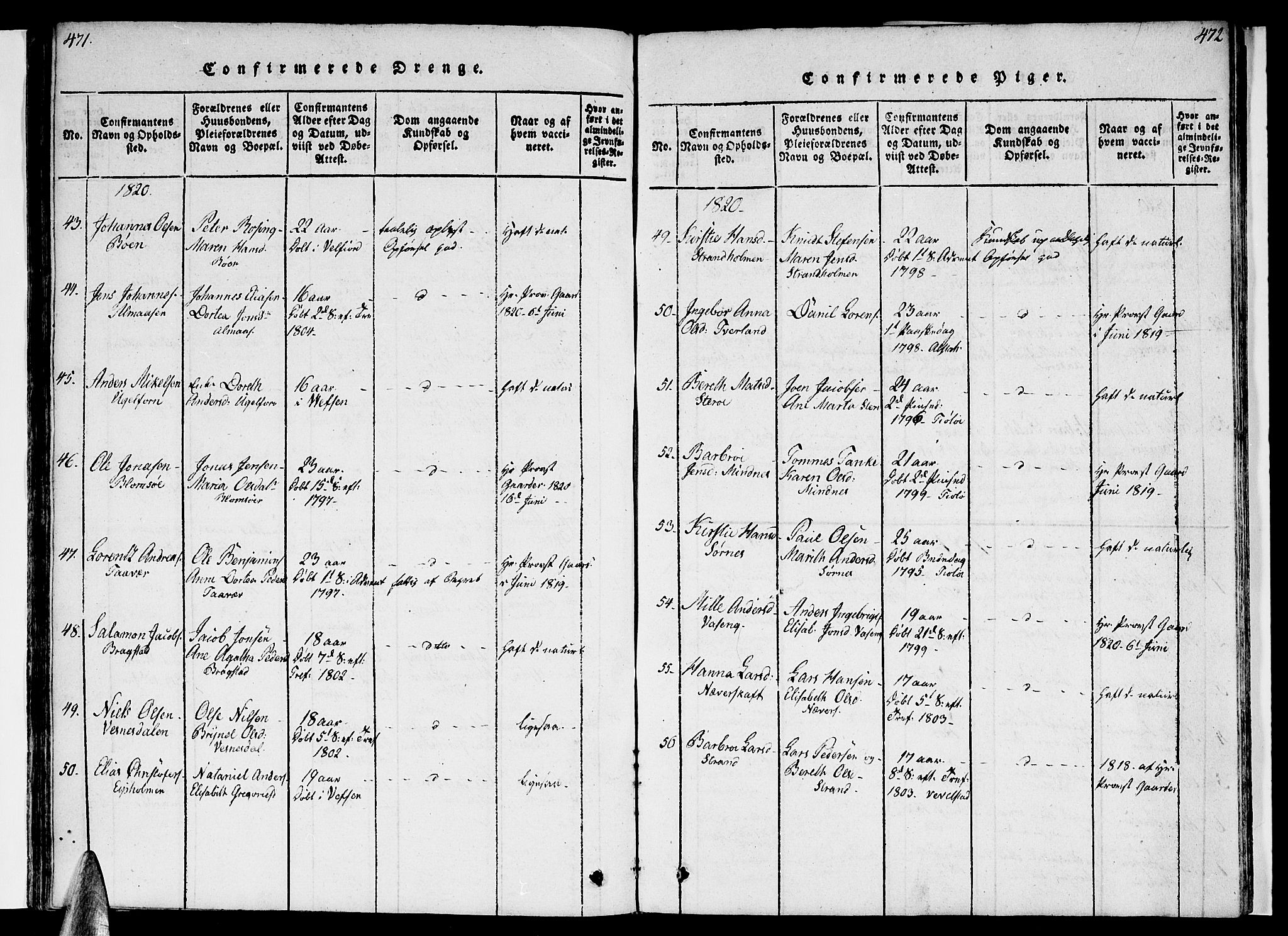 Ministerialprotokoller, klokkerbøker og fødselsregistre - Nordland, AV/SAT-A-1459/830/L0445: Parish register (official) no. 830A09, 1820-1830, p. 471-472