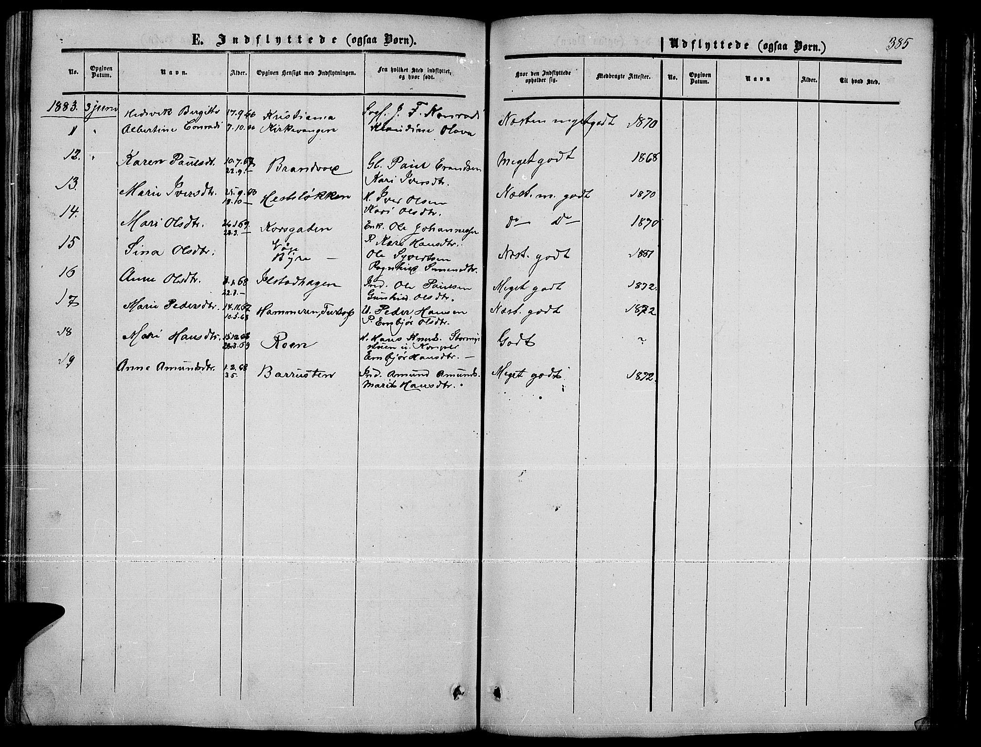 Nord-Fron prestekontor, AV/SAH-PREST-080/H/Ha/Hab/L0001: Parish register (copy) no. 1, 1851-1883, p. 385