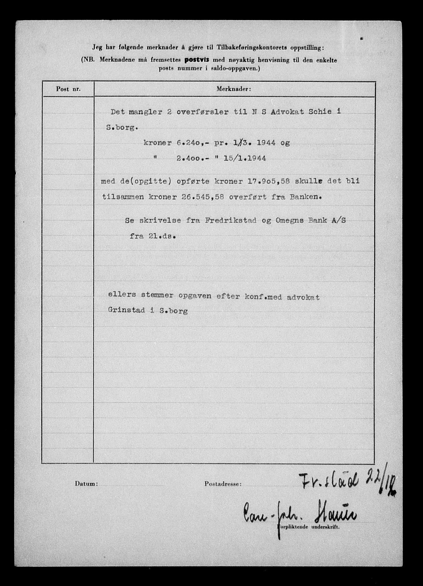 Justisdepartementet, Tilbakeføringskontoret for inndratte formuer, RA/S-1564/H/Hc/Hcd/L0998: --, 1945-1947, p. 373