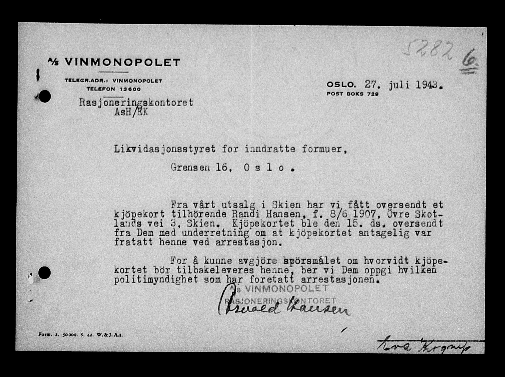 Justisdepartementet, Tilbakeføringskontoret for inndratte formuer, AV/RA-S-1564/H/Hc/Hcd/L0990: --, 1945-1947, p. 585