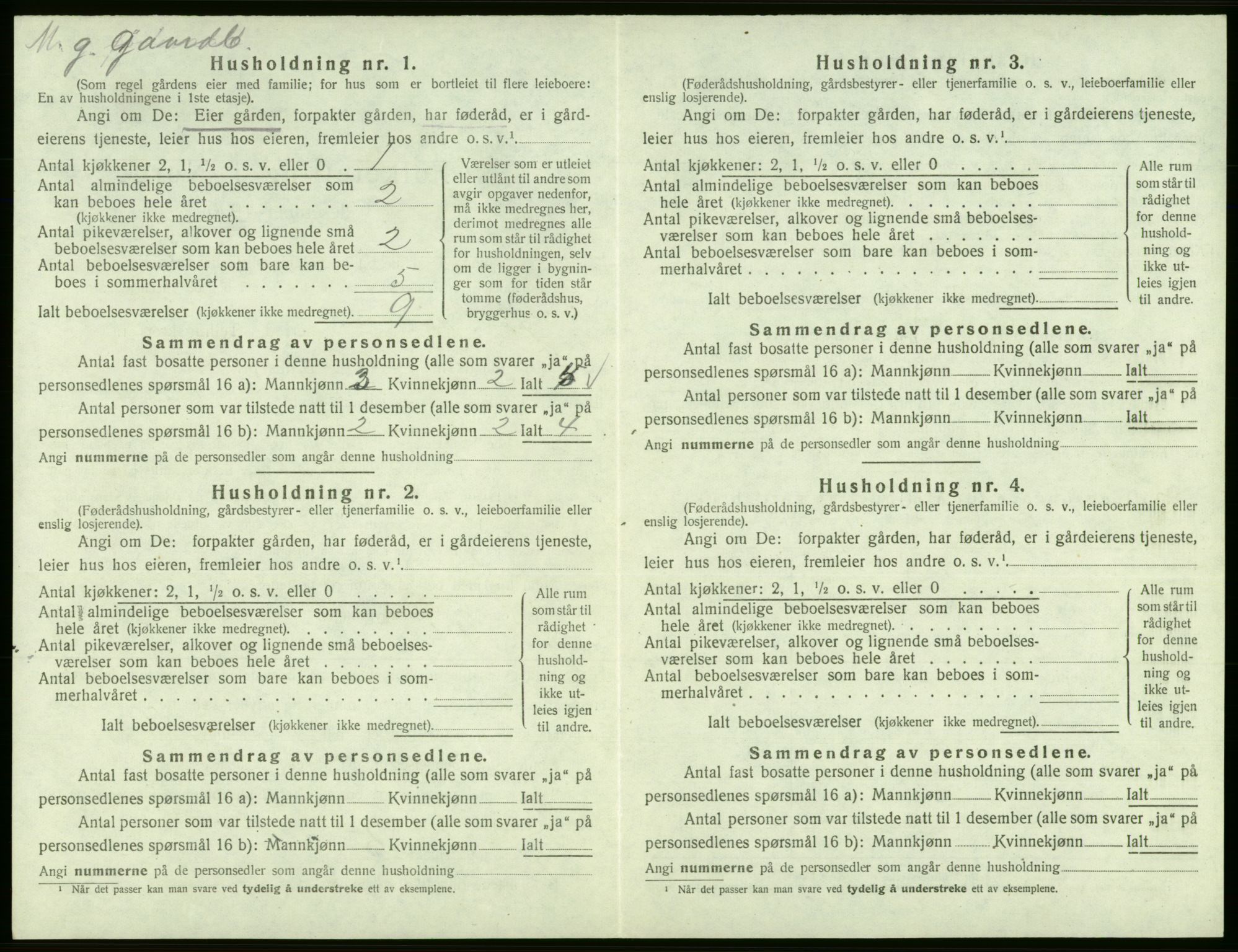 SAB, 1920 census for Jondal, 1920, p. 396