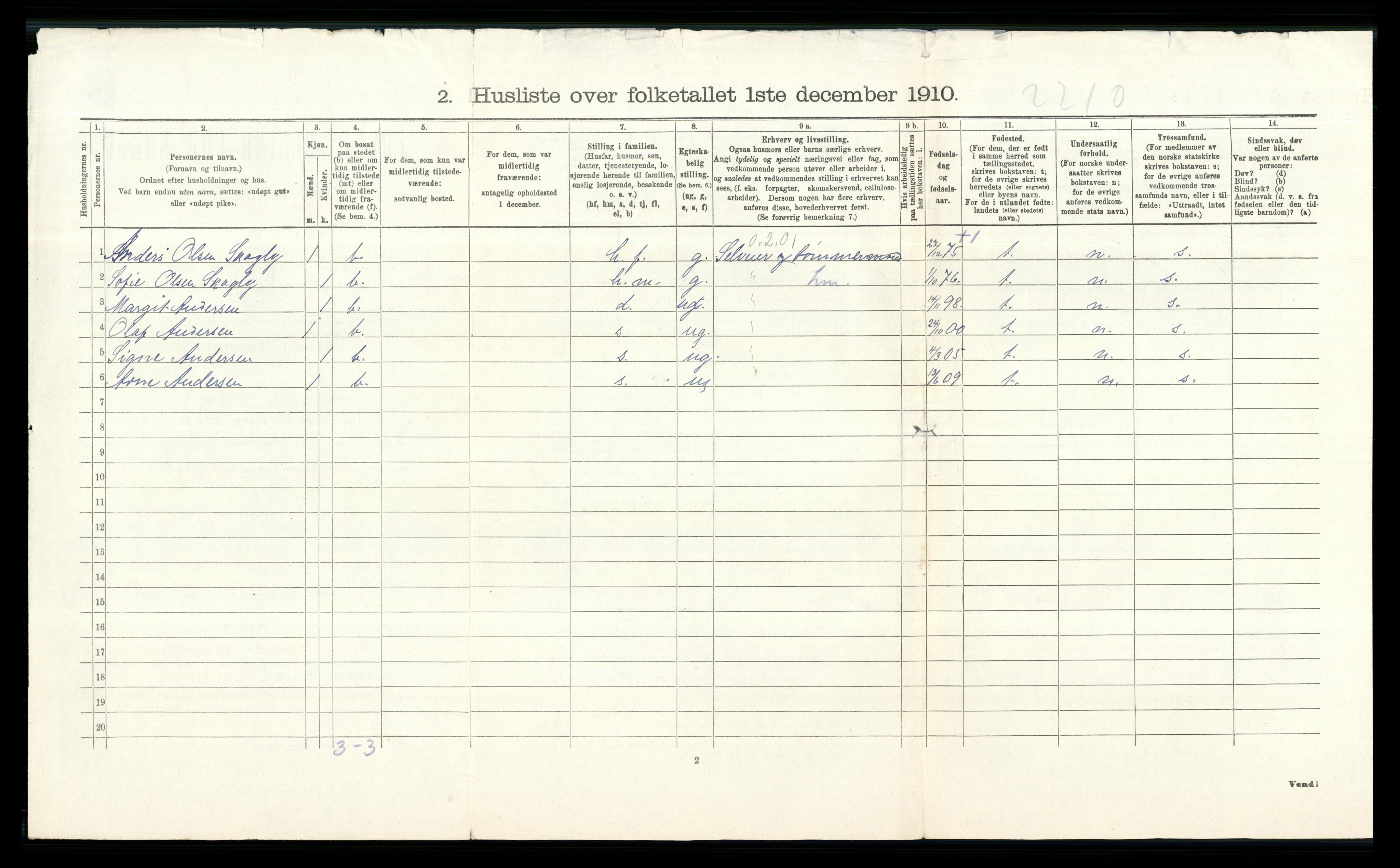 RA, 1910 census for Stange, 1910, p. 783