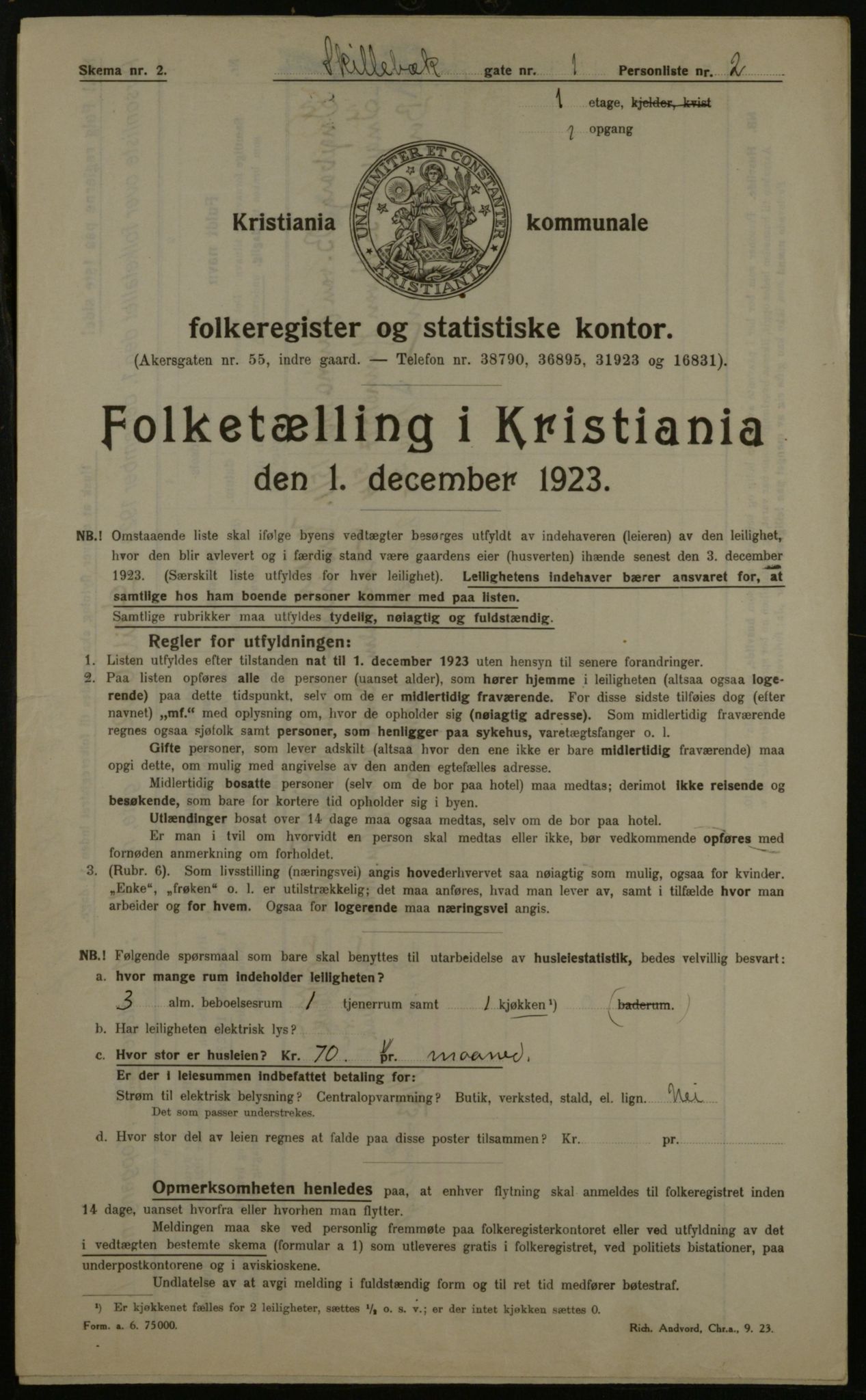 OBA, Municipal Census 1923 for Kristiania, 1923, p. 105743