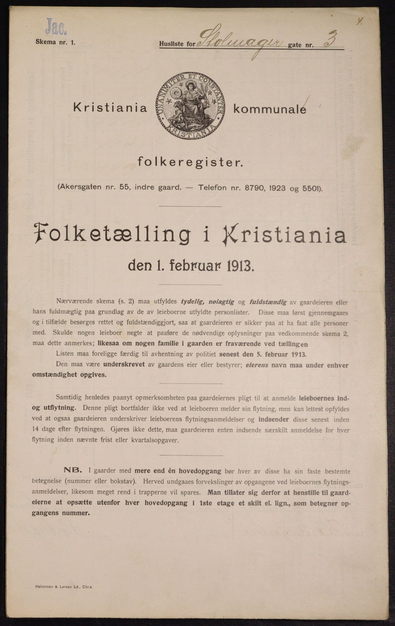 OBA, Municipal Census 1913 for Kristiania, 1913, p. 102671