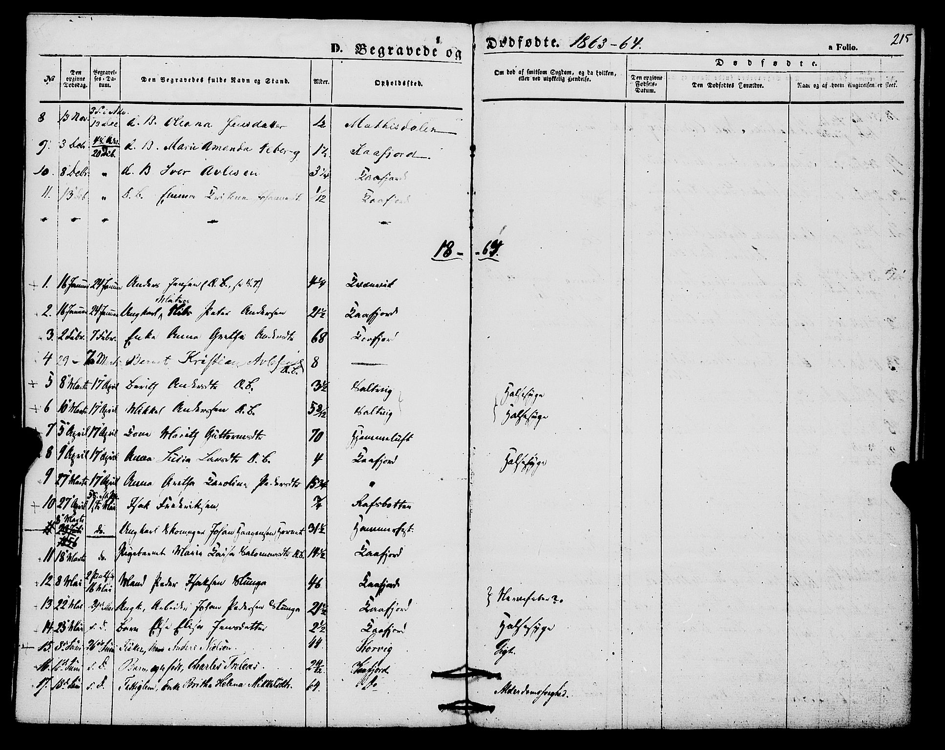 Alta sokneprestkontor, AV/SATØ-S-1338/H/Ha/L0004.kirke: Parish register (official) no. 4, 1858-1880, p. 215