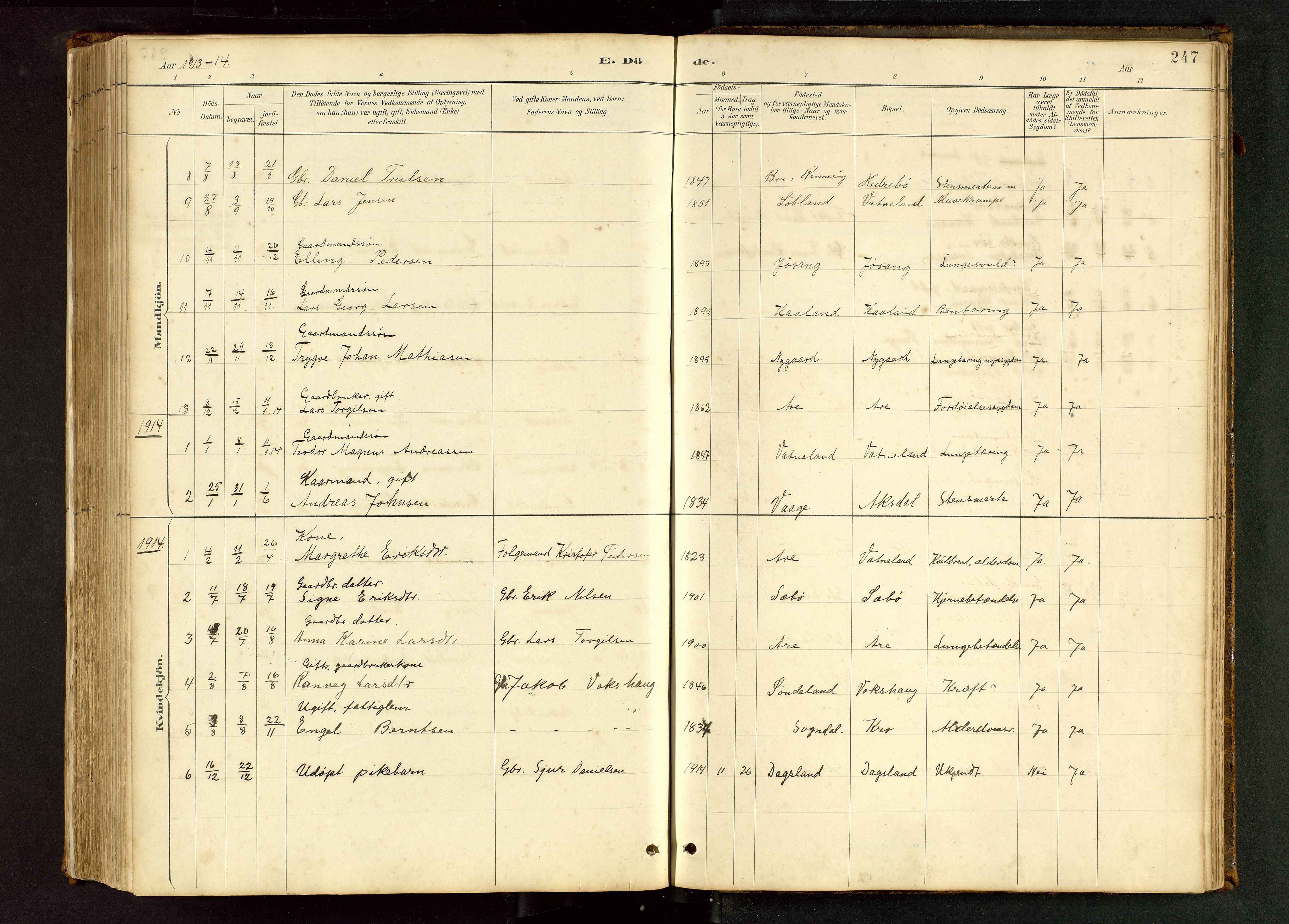 Tysvær sokneprestkontor, AV/SAST-A -101864/H/Ha/Hab/L0005: Parish register (copy) no. B 5, 1887-1947, p. 247