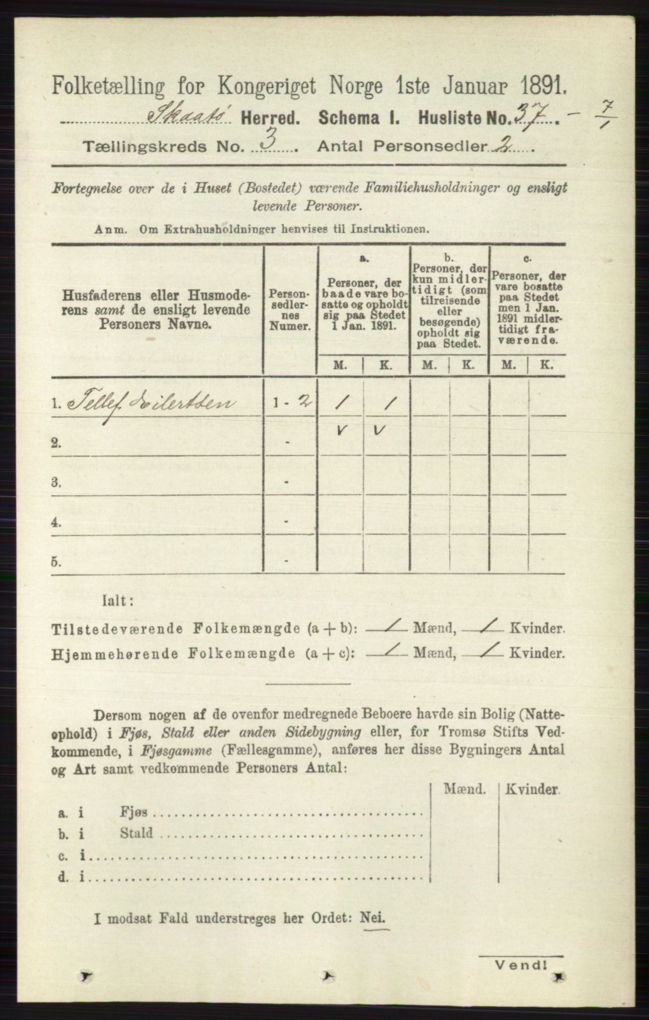 RA, 1891 census for 0815 Skåtøy, 1891, p. 610