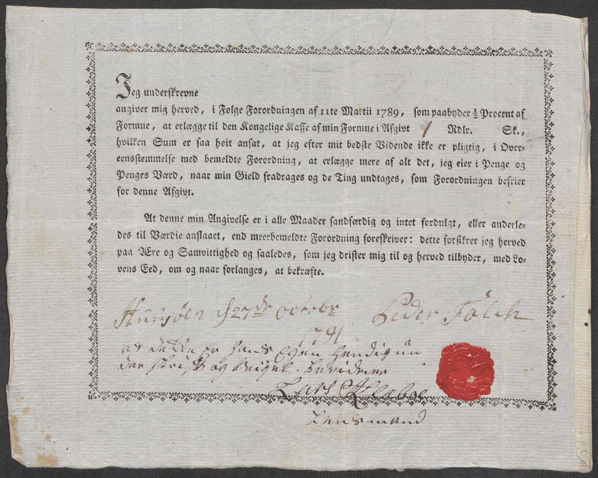 Rentekammeret inntil 1814, Reviderte regnskaper, Mindre regnskaper, AV/RA-EA-4068/Rf/Rfe/L0014: Helgeland fogderi, 1789, p. 38