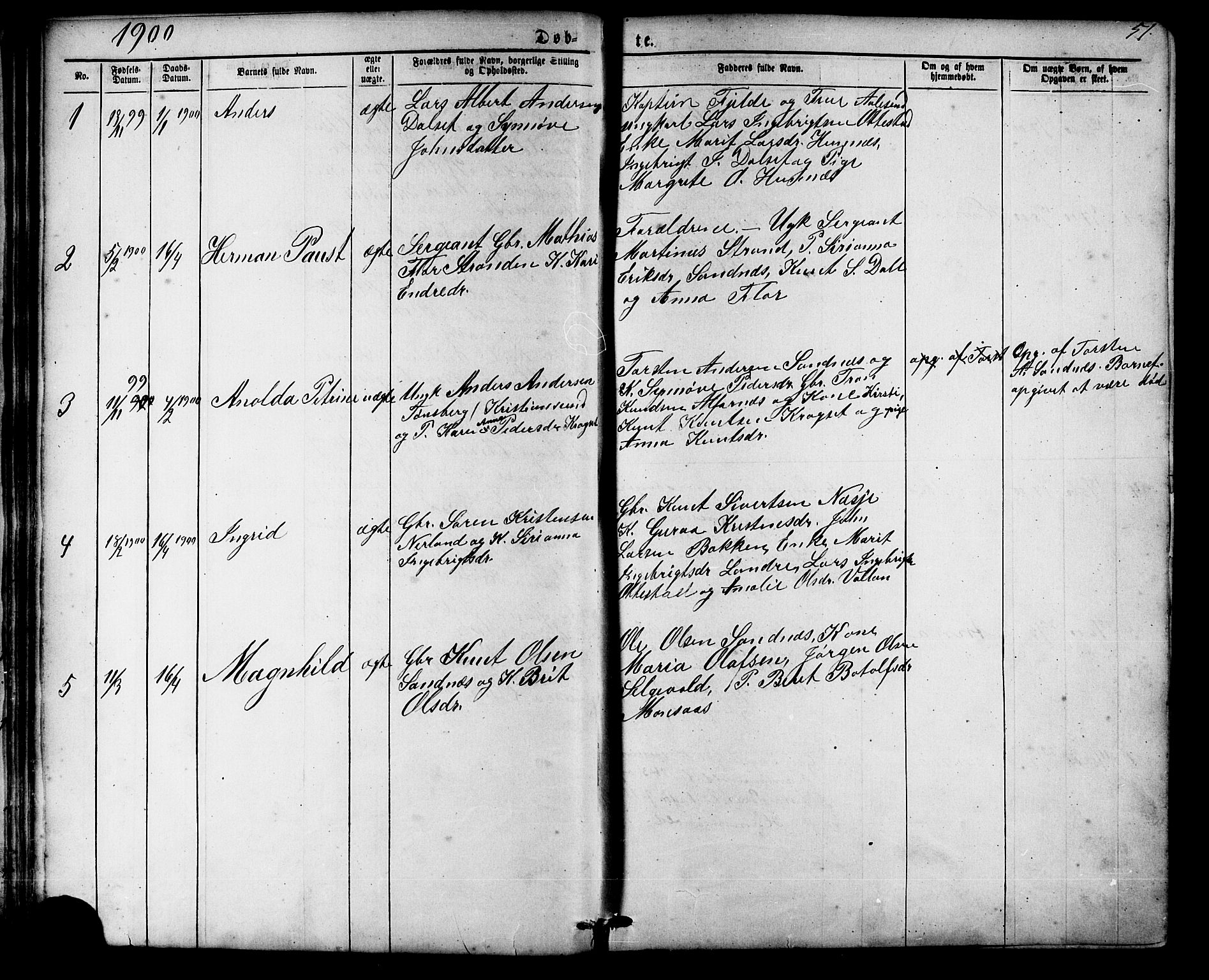 Ministerialprotokoller, klokkerbøker og fødselsregistre - Møre og Romsdal, SAT/A-1454/548/L0614: Parish register (copy) no. 548C02, 1867-1917, p. 51
