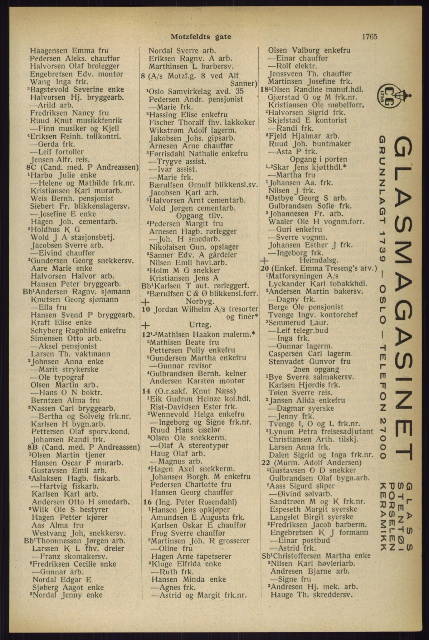 Kristiania/Oslo adressebok, PUBL/-, 1933, p. 1765