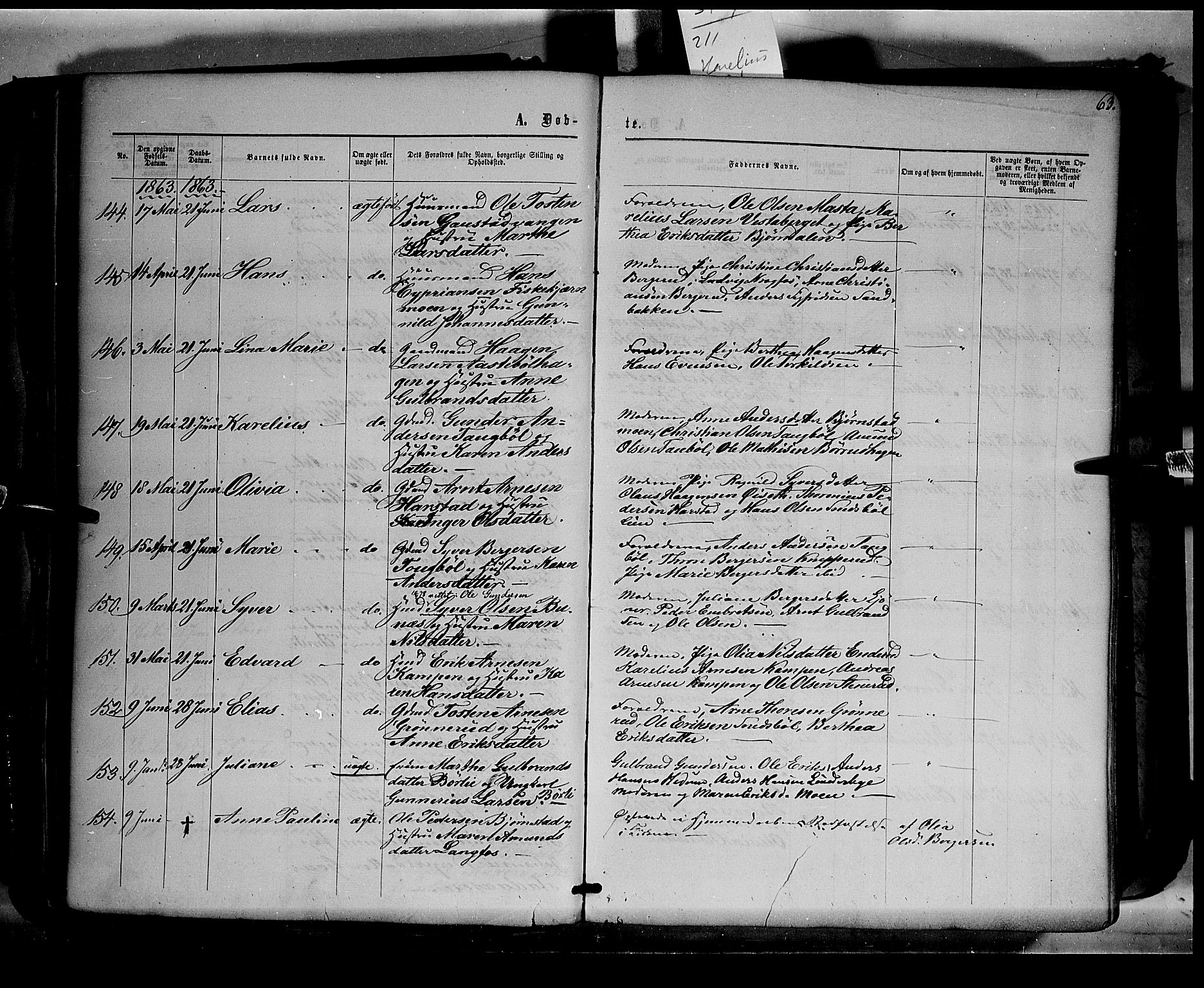 Eidskog prestekontor, AV/SAH-PREST-026/H/Ha/Haa/L0001: Parish register (official) no. 1, 1860-1867, p. 63