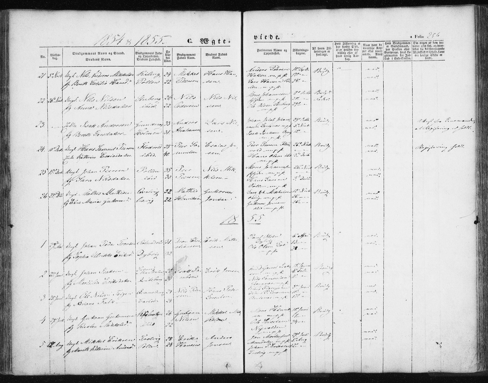 Lyngen sokneprestembete, AV/SATØ-S-1289/H/He/Hea/L0004kirke: Parish register (official) no. 4, 1839-1858, p. 256