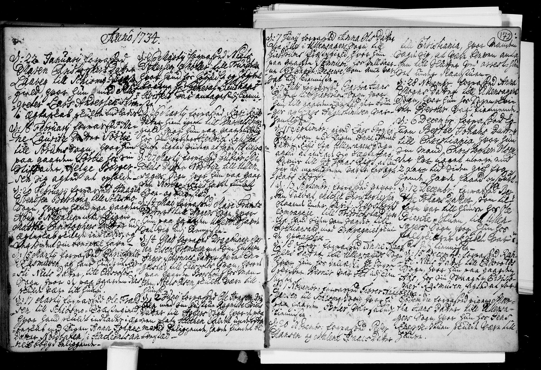 Nannestad prestekontor Kirkebøker, SAO/A-10414a/F/Fa/L0005: Parish register (official) no. I 5, 1729-1738, p. 172