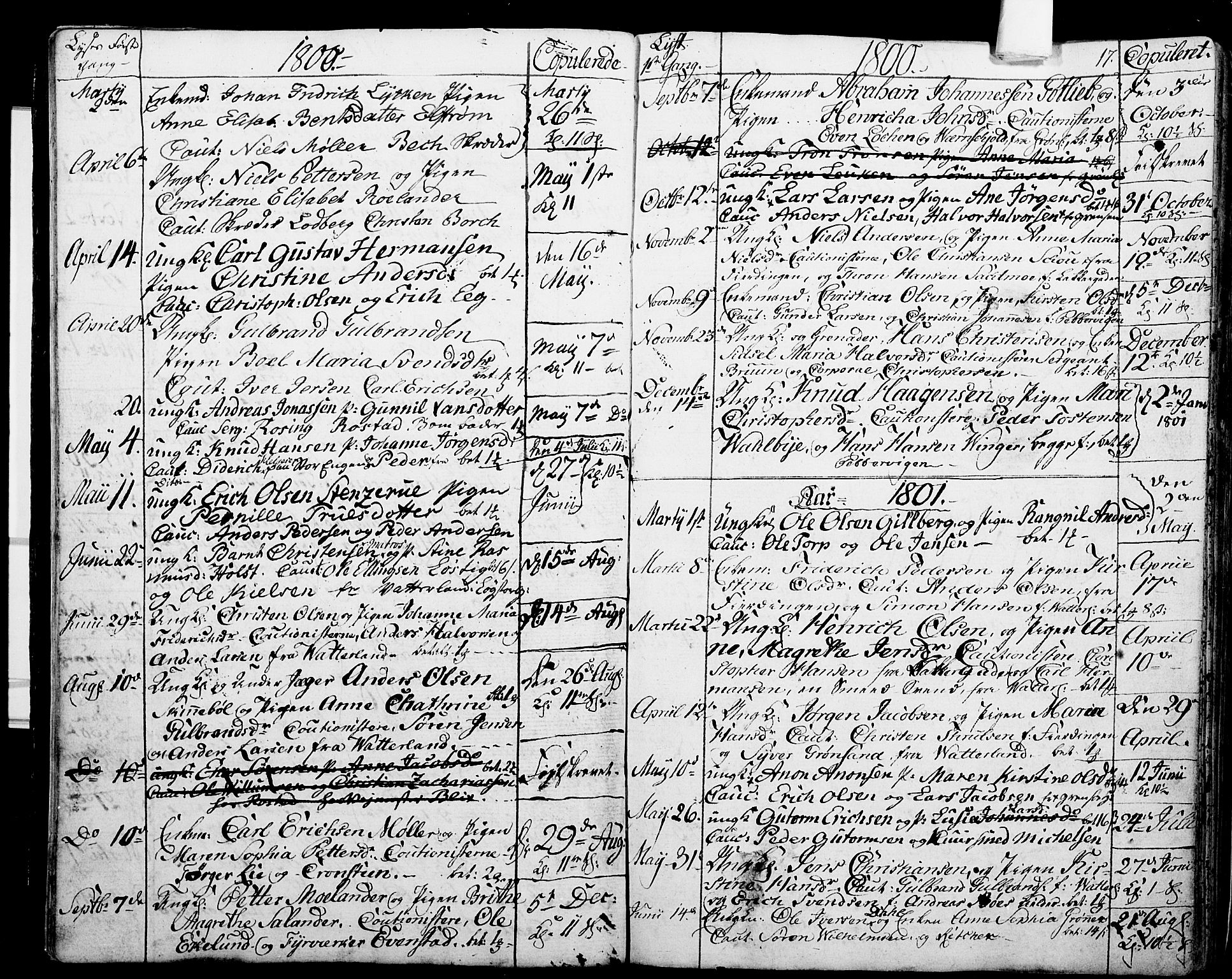 Garnisonsmenigheten Kirkebøker, SAO/A-10846/G/Ga/L0001: Parish register (copy) no. 1, 1796-1814, p. 16-17