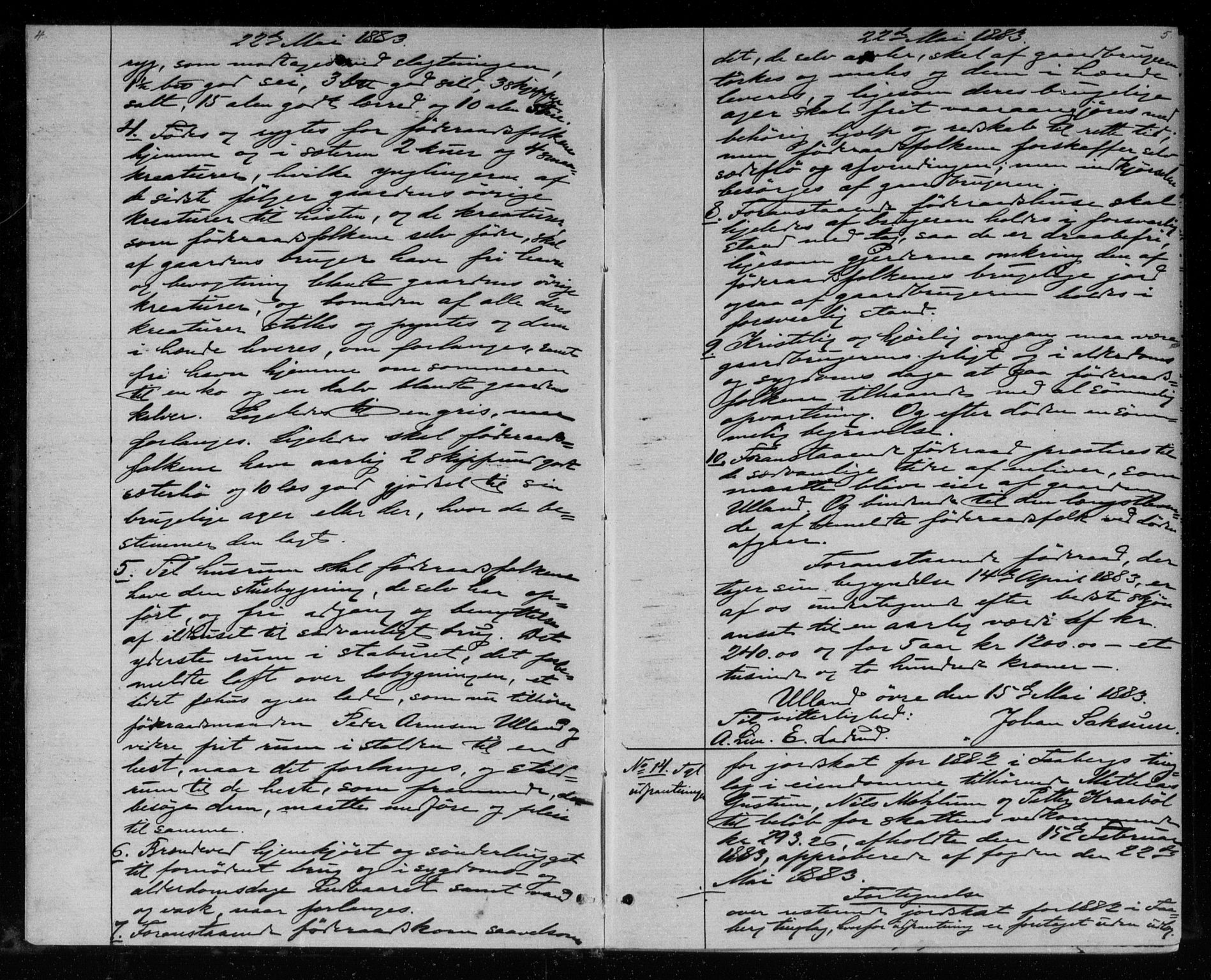 Sør-Gudbrandsdal tingrett, AV/SAH-TING-004/H/Hb/Hba/L0017: Mortgage book no. I 17, 1883-1886, p. 4-5