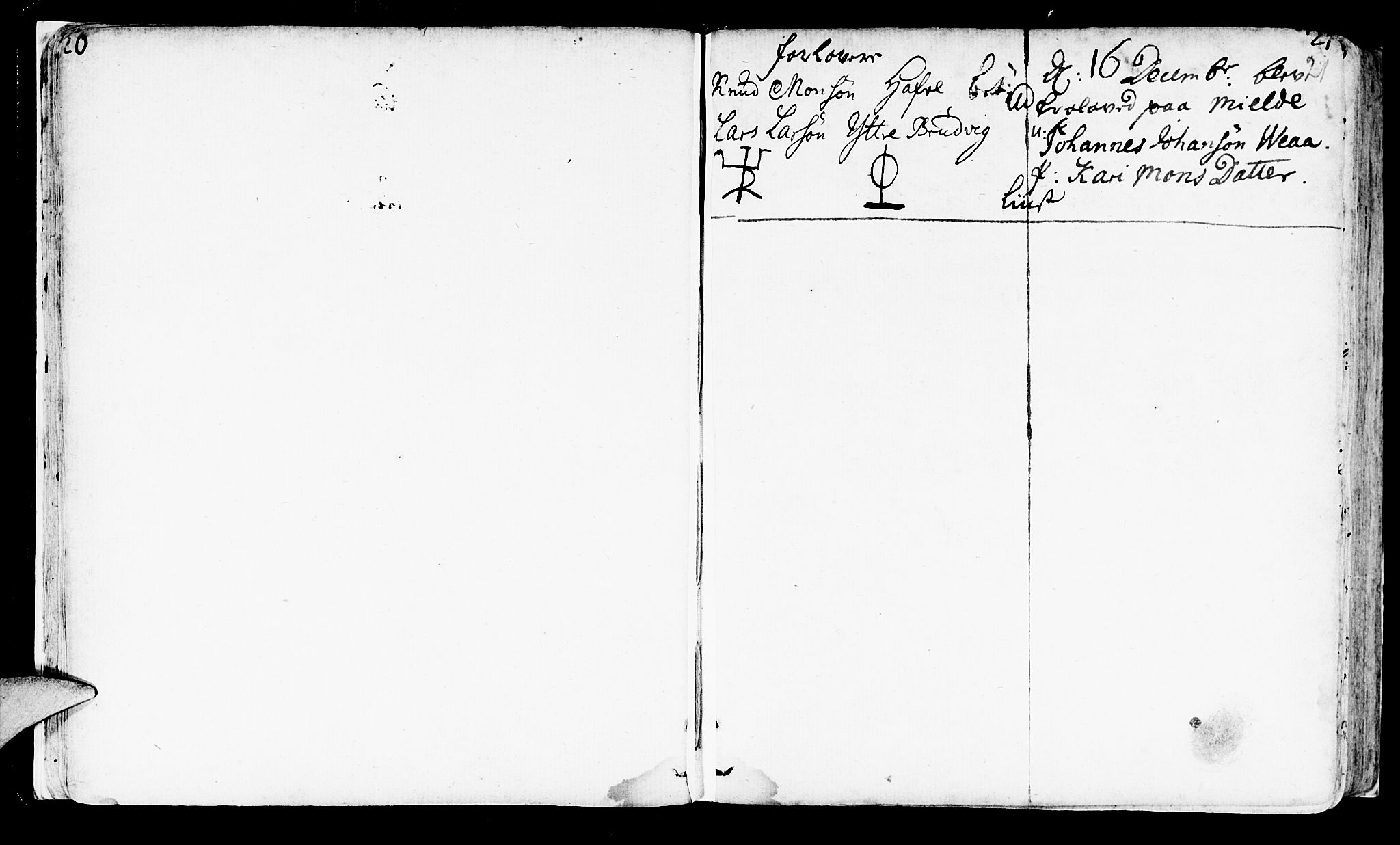 Haus sokneprestembete, AV/SAB-A-75601/H/Haa: Parish register (official) no. A 4, 1723-1733, p. 20-21