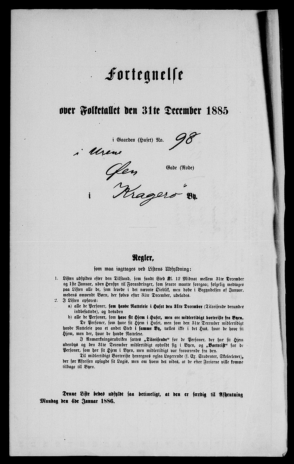 SAKO, 1885 census for 0801 Kragerø, 1885, p. 652