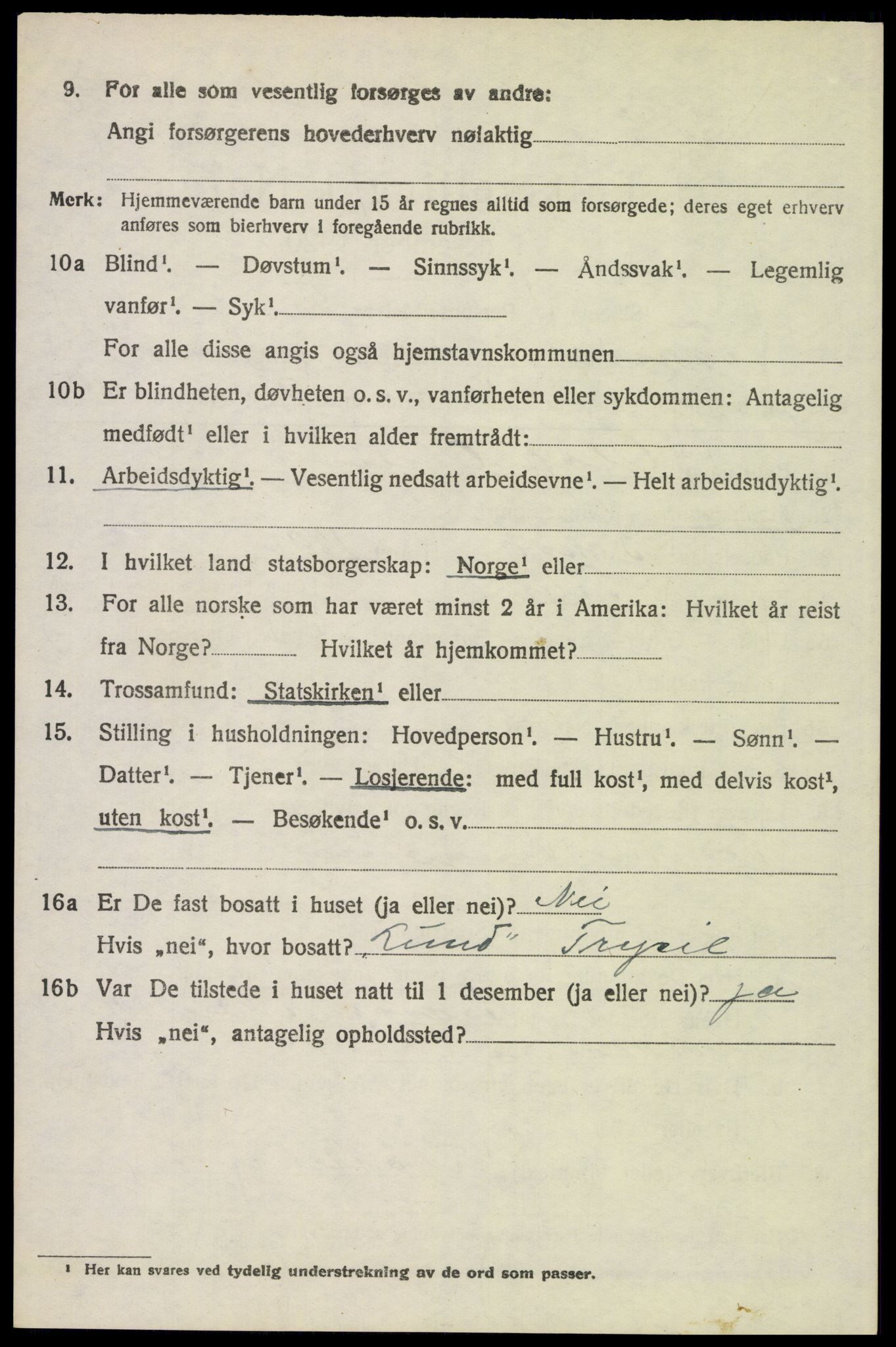 SAH, 1920 census for Trysil, 1920, p. 5230