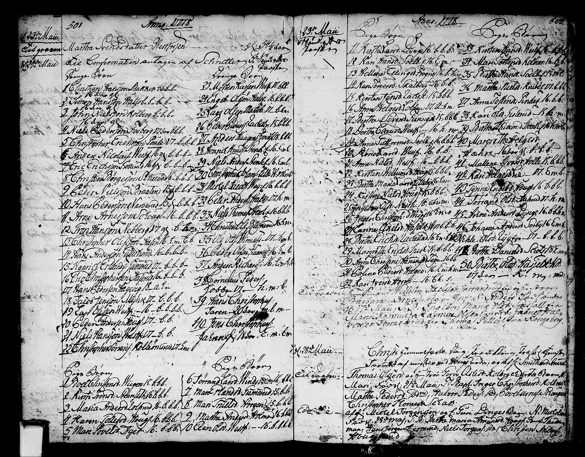 Eiker kirkebøker, AV/SAKO-A-4/F/Fa/L0008: Parish register (official) no. I 8, 1764-1788, p. 501-502