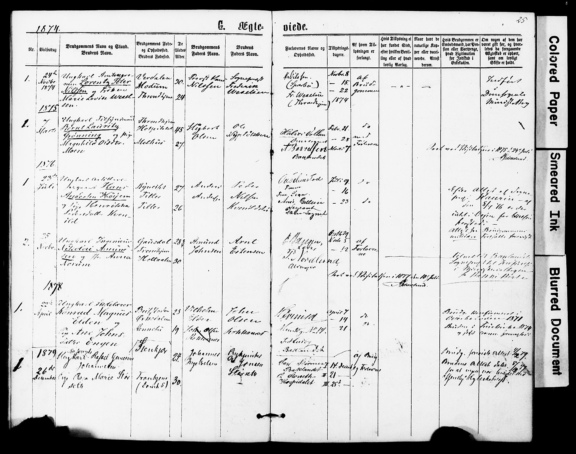 Ministerialprotokoller, klokkerbøker og fødselsregistre - Sør-Trøndelag, SAT/A-1456/623/L0469: Parish register (official) no. 623A03, 1868-1883, p. 25
