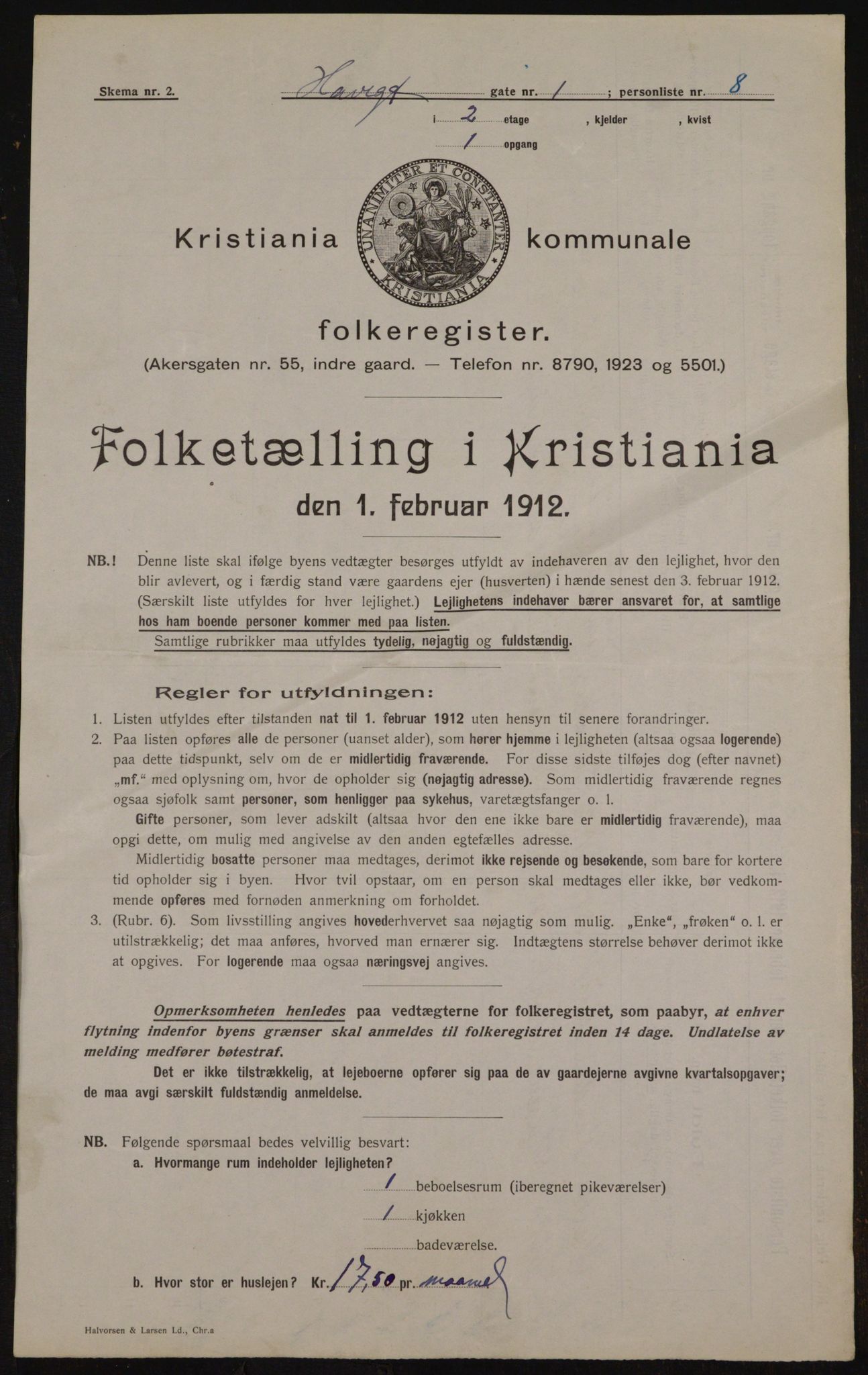 OBA, Municipal Census 1912 for Kristiania, 1912, p. 33330