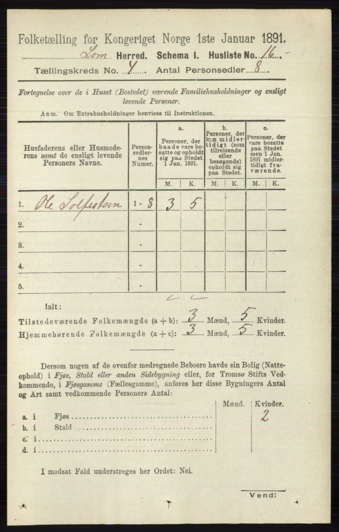 RA, 1891 census for 0514 Lom, 1891, p. 1471