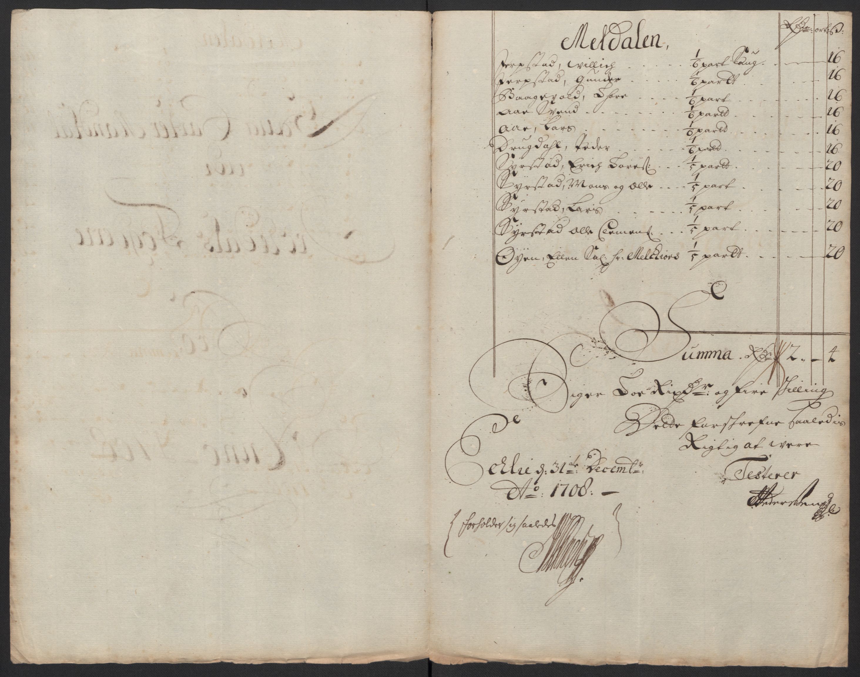 Rentekammeret inntil 1814, Reviderte regnskaper, Fogderegnskap, RA/EA-4092/R60/L3958: Fogderegnskap Orkdal og Gauldal, 1708, p. 220