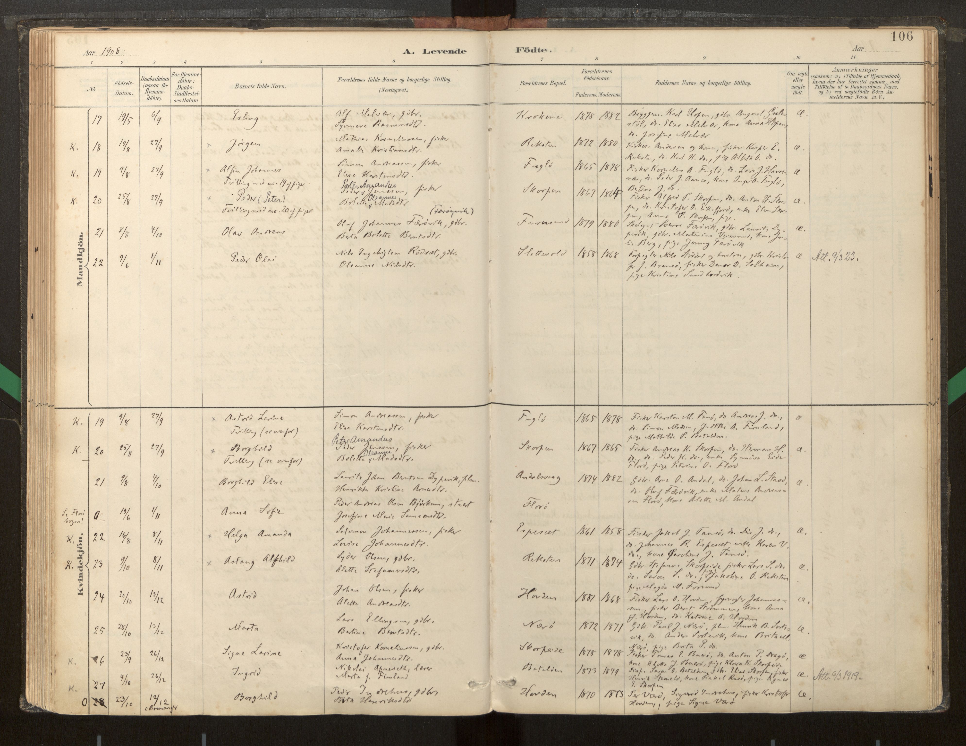 Kinn sokneprestembete, AV/SAB-A-80801/H/Haa/Haab/L0001: Parish register (official) no. B 1, 1886-1921, p. 106